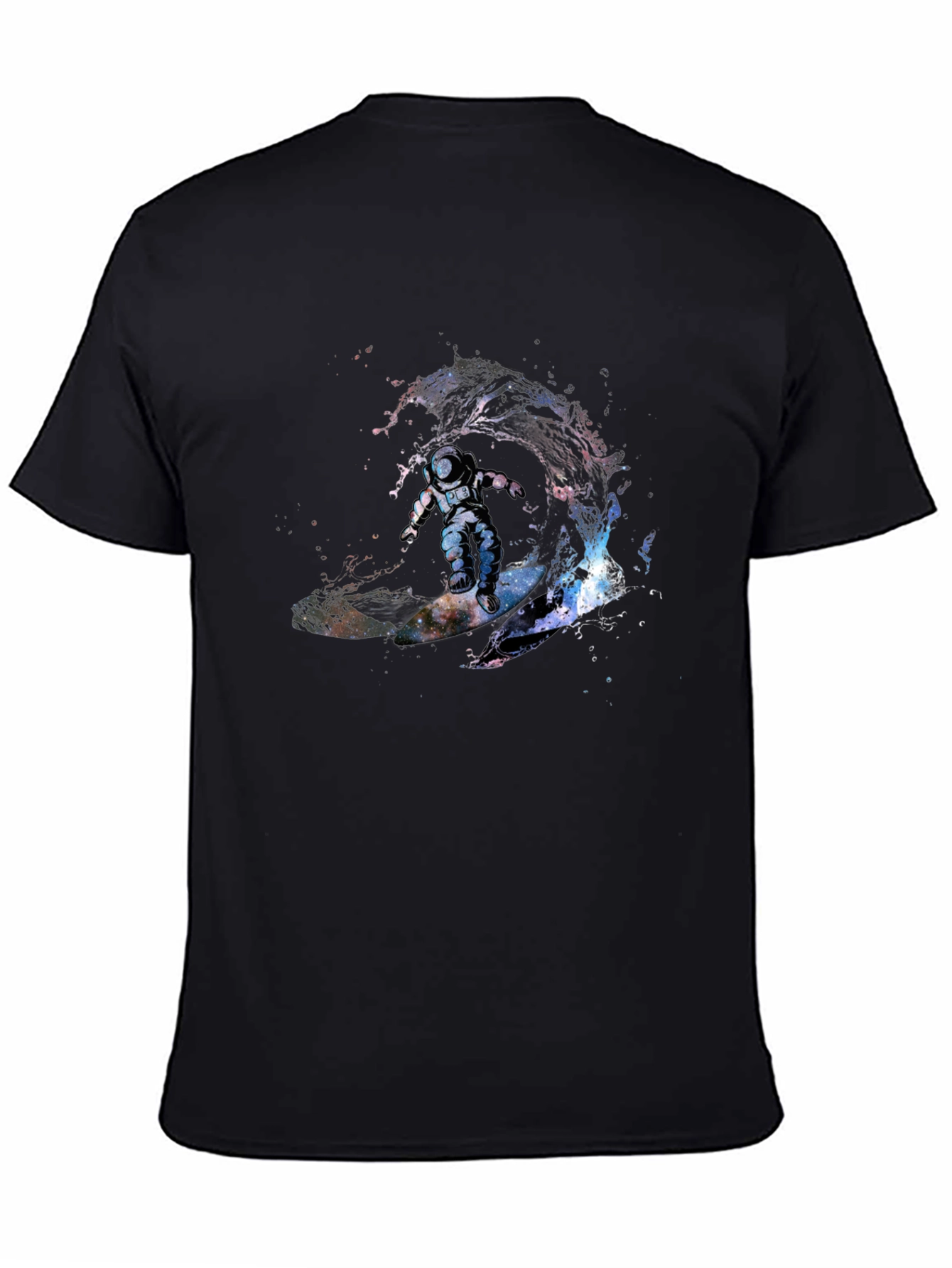 Astronaut Surfing Wave T-Shirt - Outer Space Design