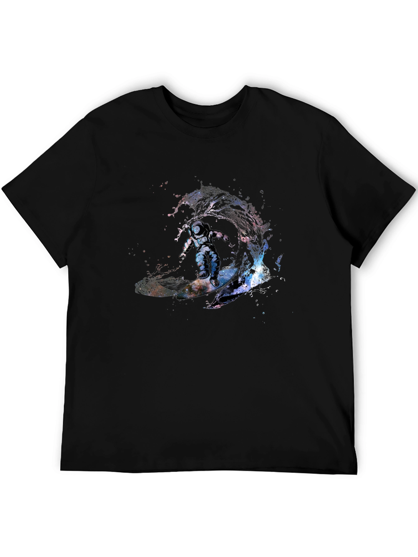 Astronaut Surfing Wave T-Shirt - Outer Space Design