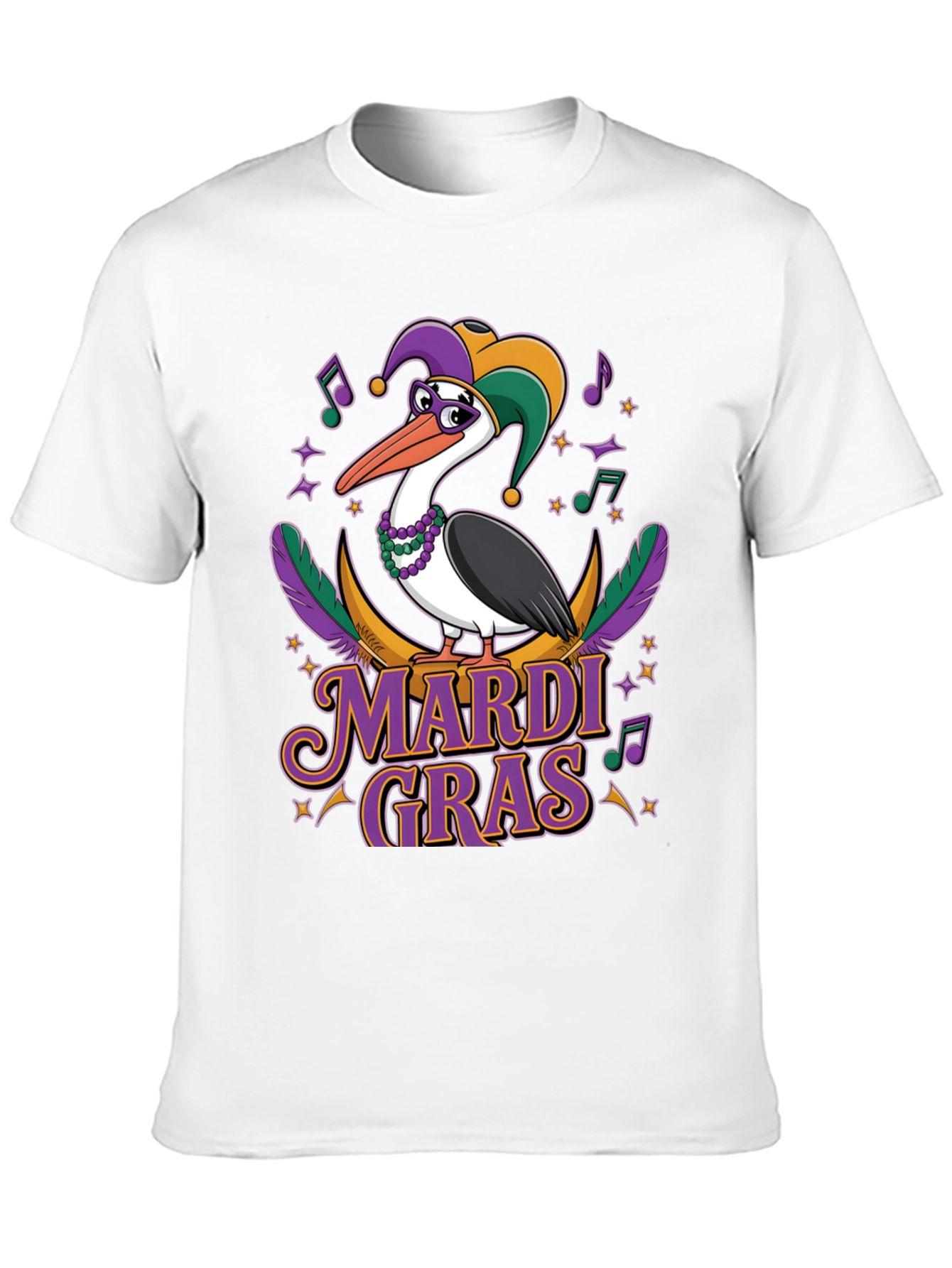 Mardi Gras Pelican T-Shirt: Festive Bird Design