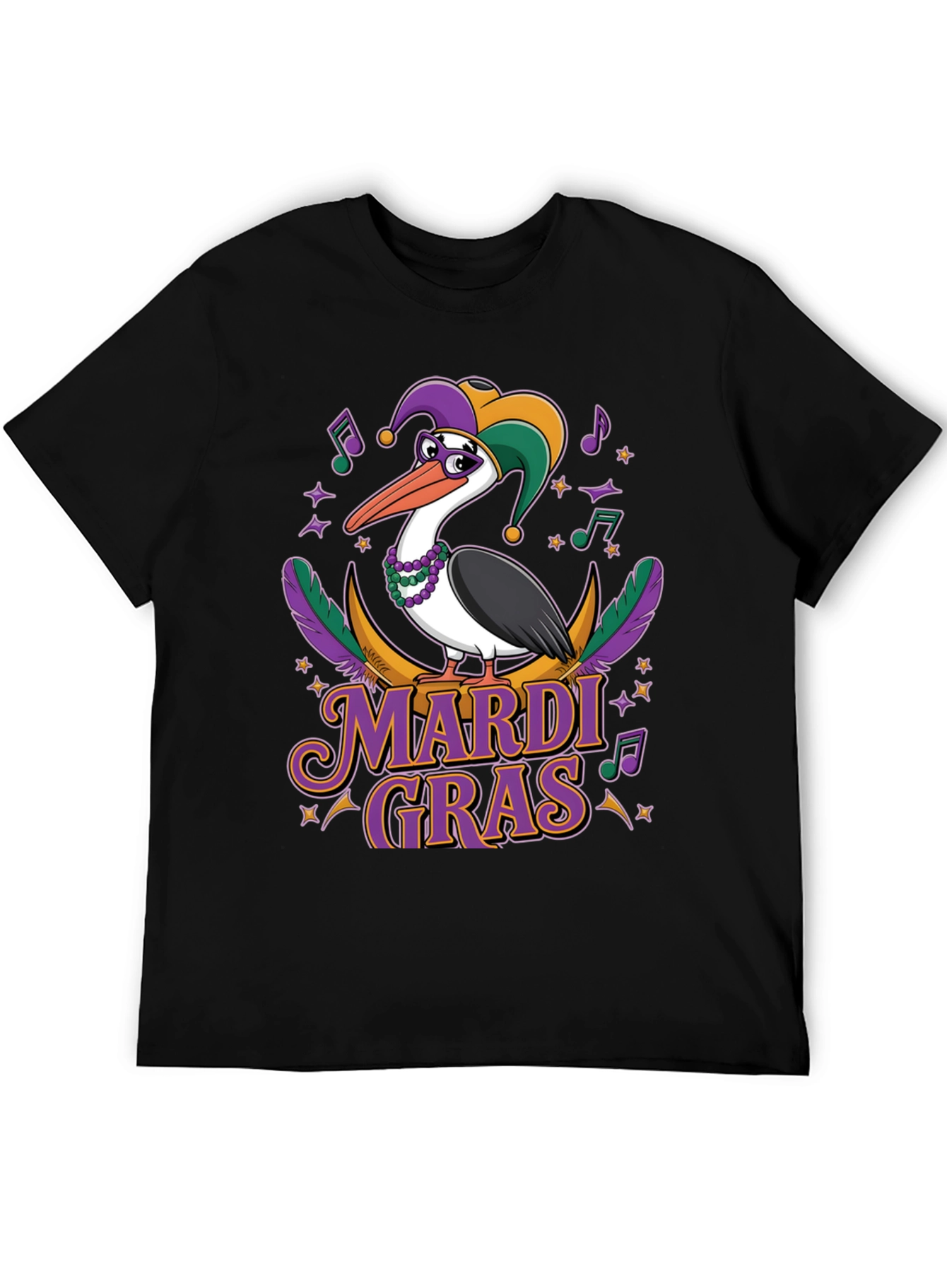 Mardi Gras Pelican T-Shirt: Festive Bird Design