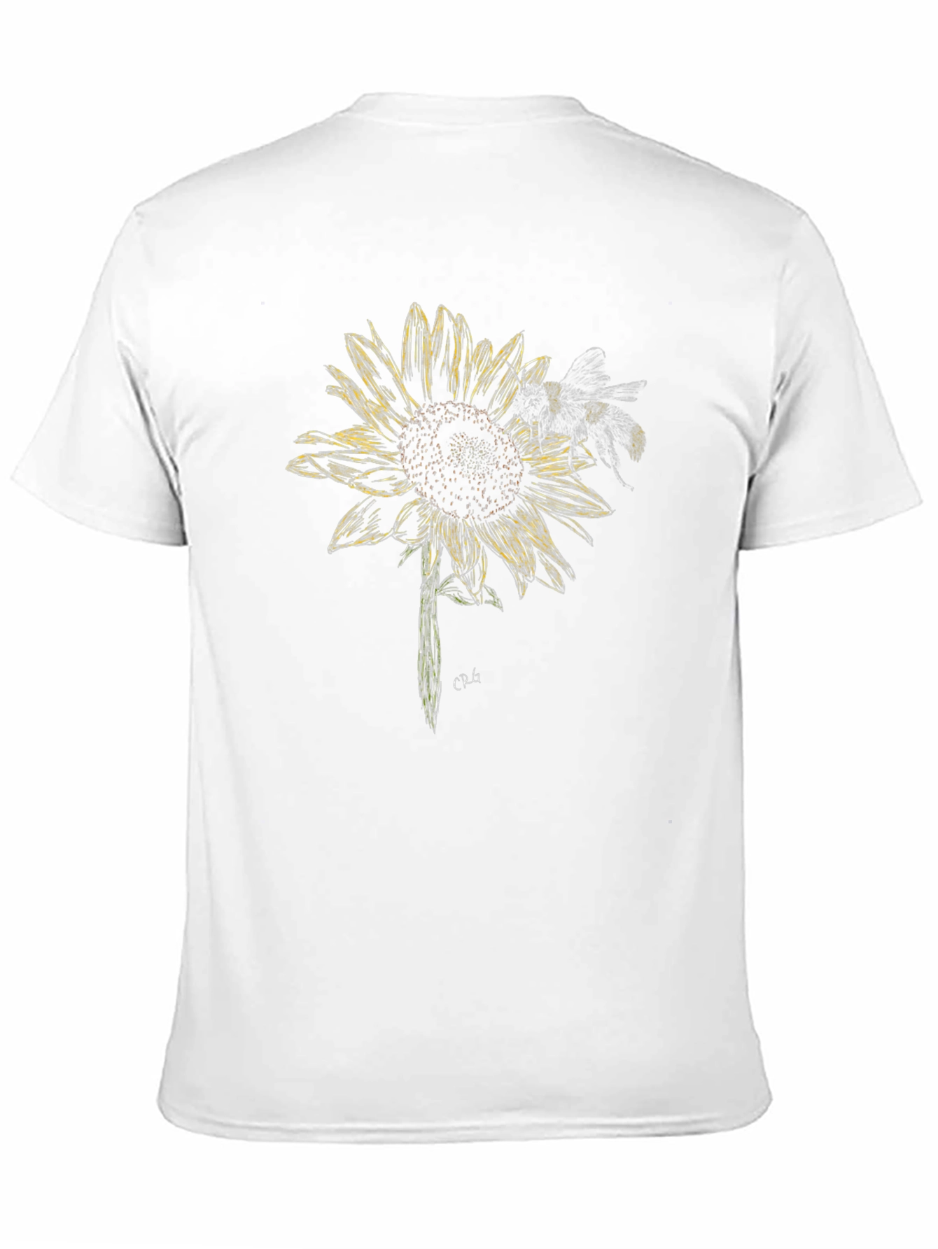 Sunflower and Bee Graphic Tee - Black Cotton Blend