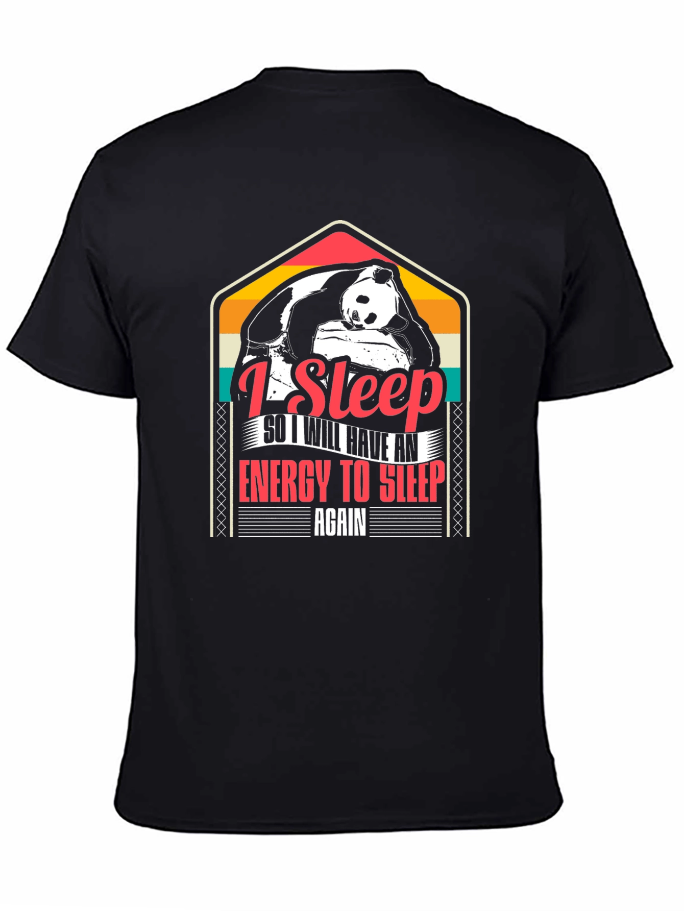 I Sleep Panda Graphic Tee - Black