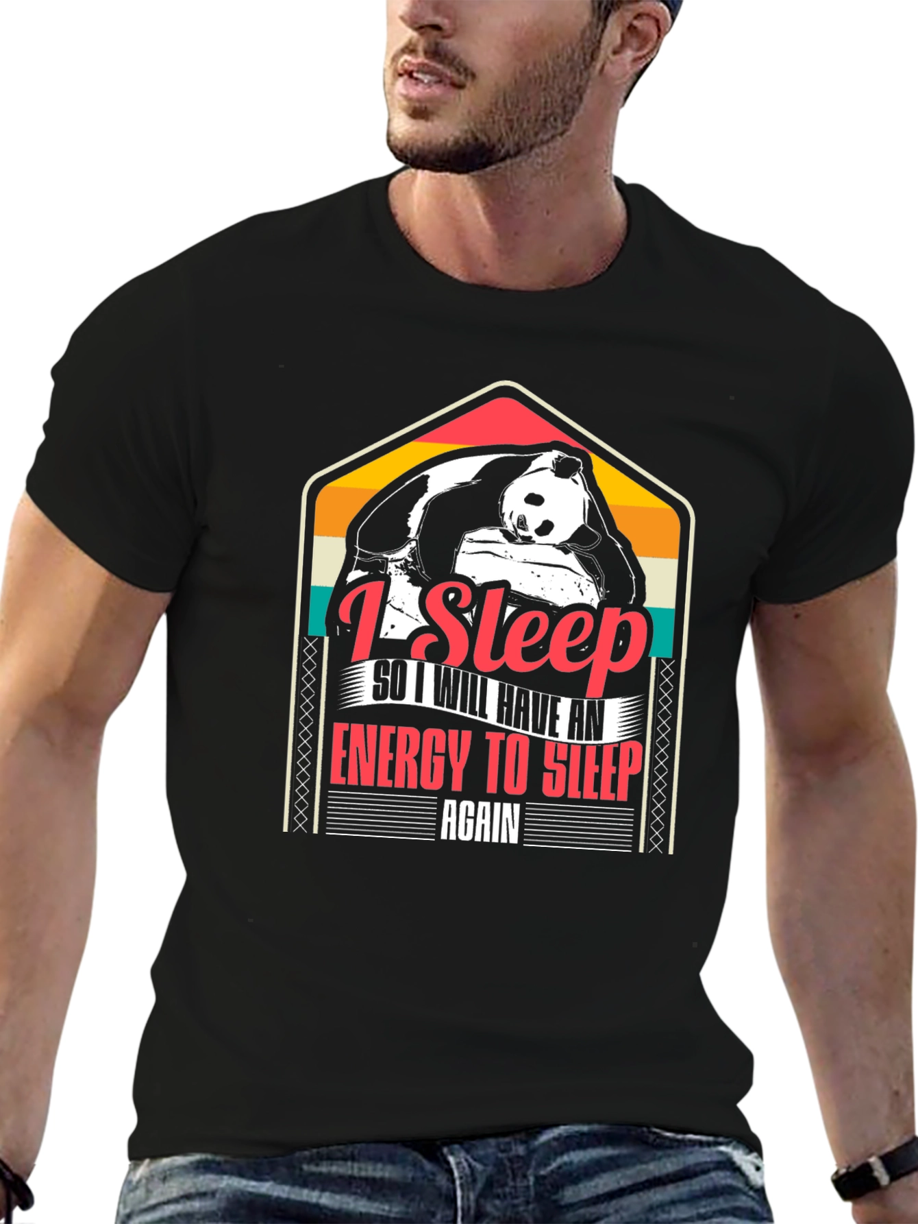 I Sleep Panda Graphic Tee - Black