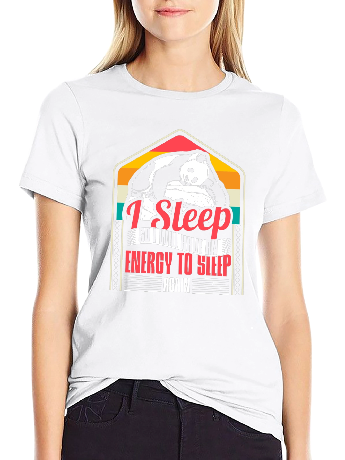I Sleep Panda Graphic Tee - Black