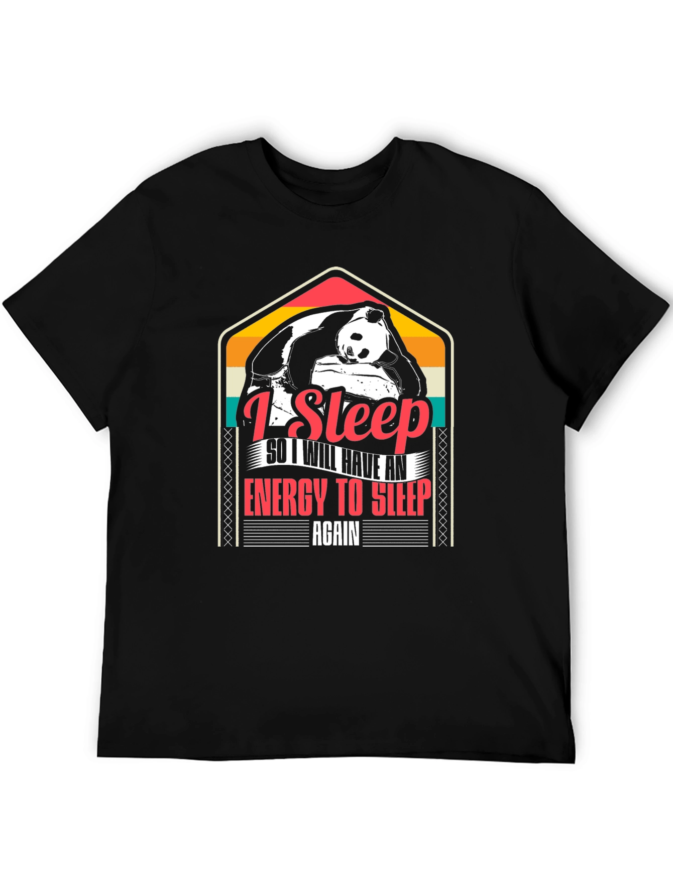 I Sleep Panda Graphic Tee - Black