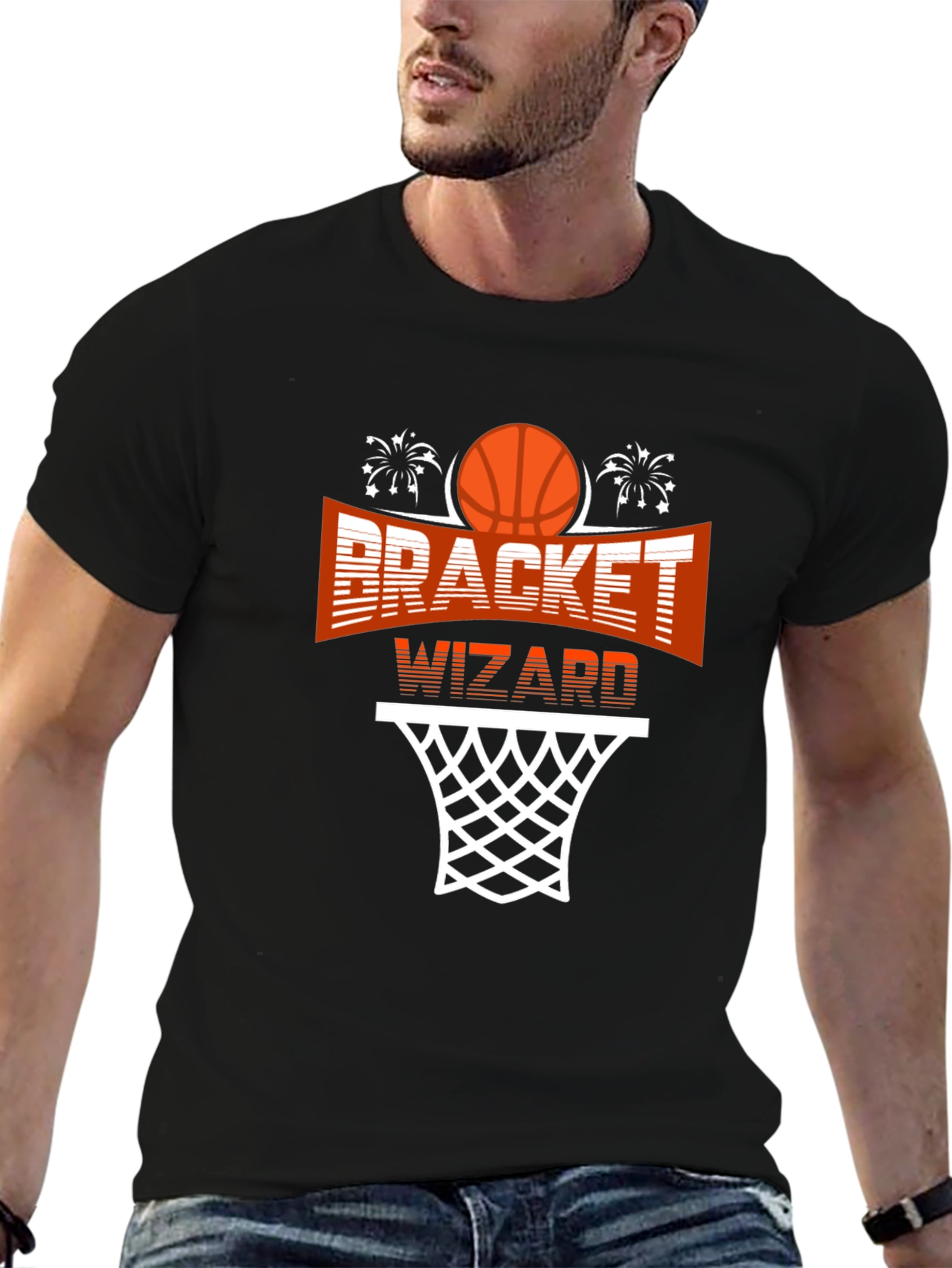 Bracket Wizard Graphic T-Shirt - Basketball Fan Apparel