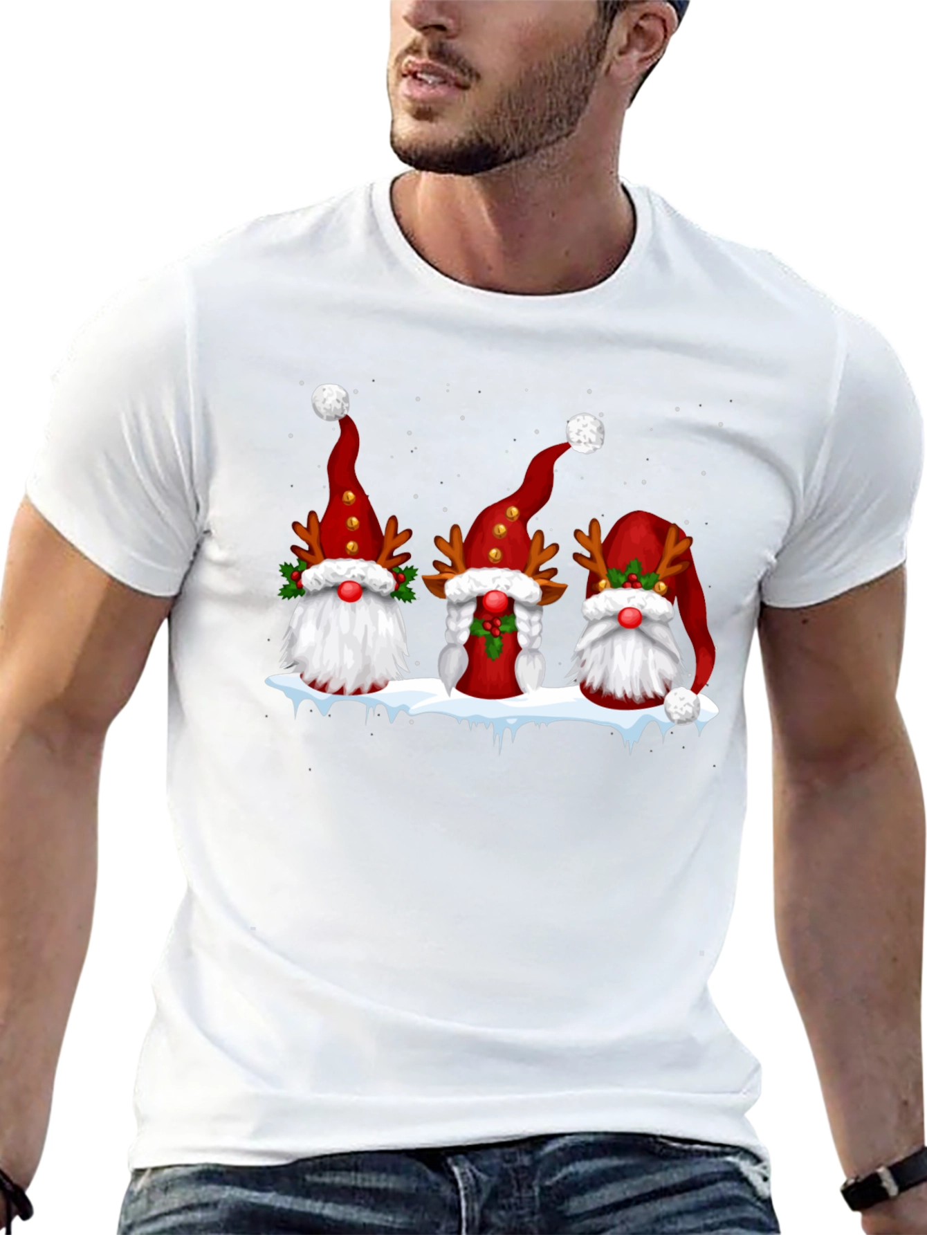 Festive Gnome Christmas Graphic Tee