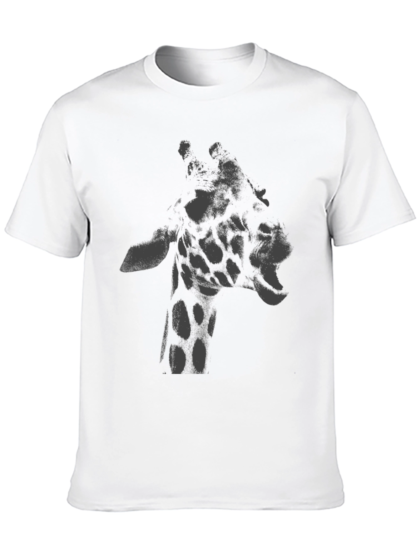 Giraffe Graphic Print T-Shirt - Casual Crew Neck Tee