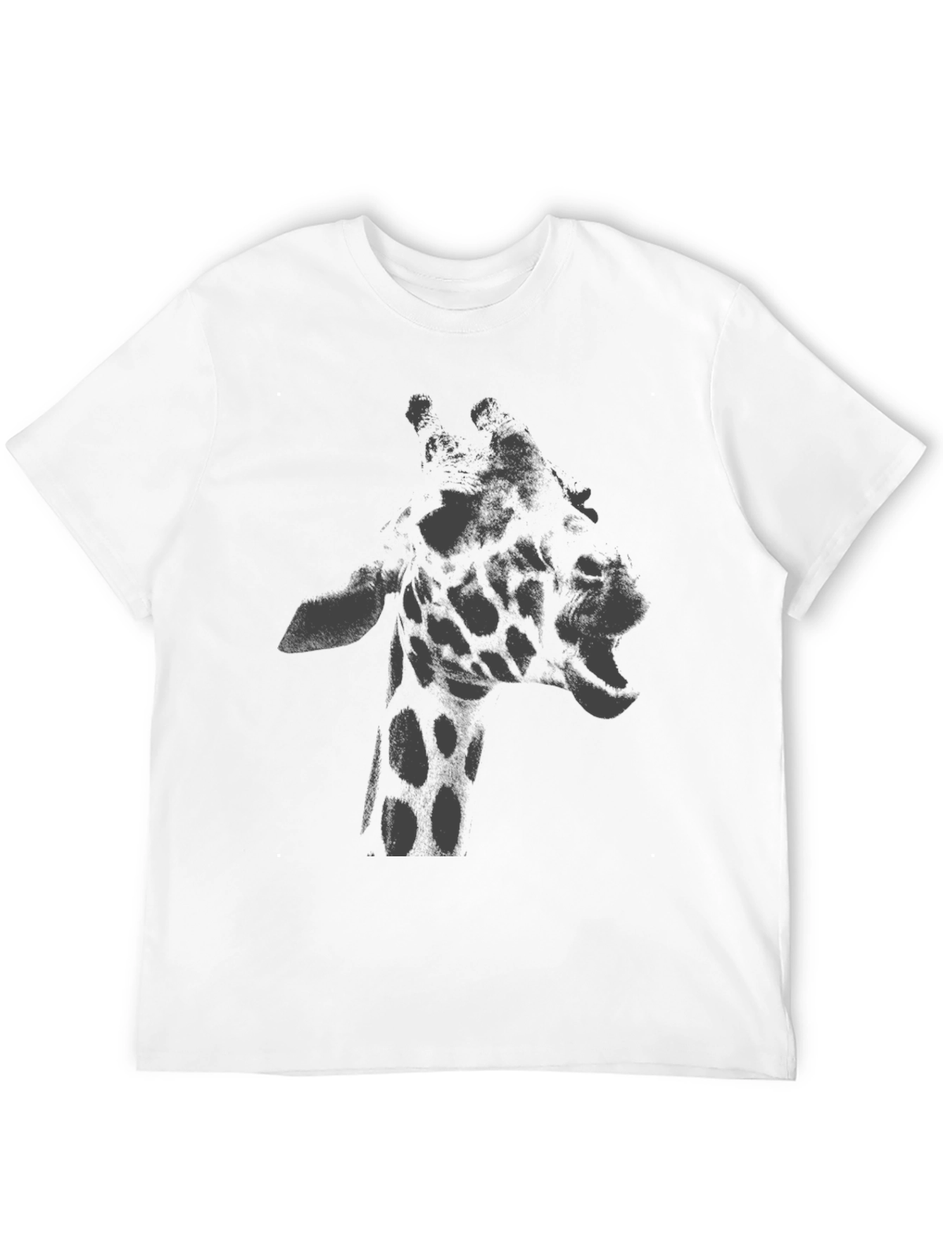 Giraffe Graphic Print T-Shirt - Casual Crew Neck Tee
