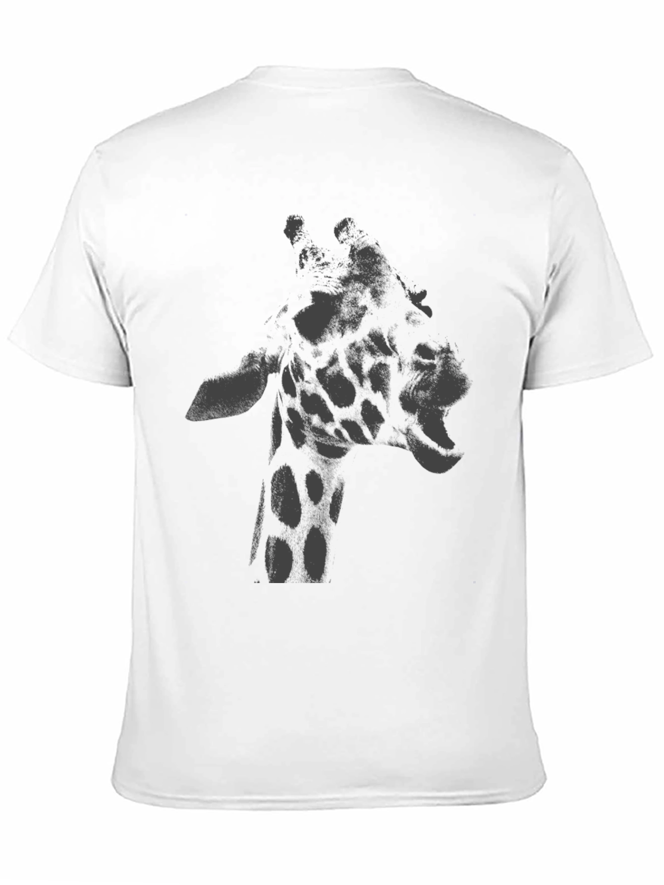 Giraffe Graphic Print T-Shirt - Casual Crew Neck Tee
