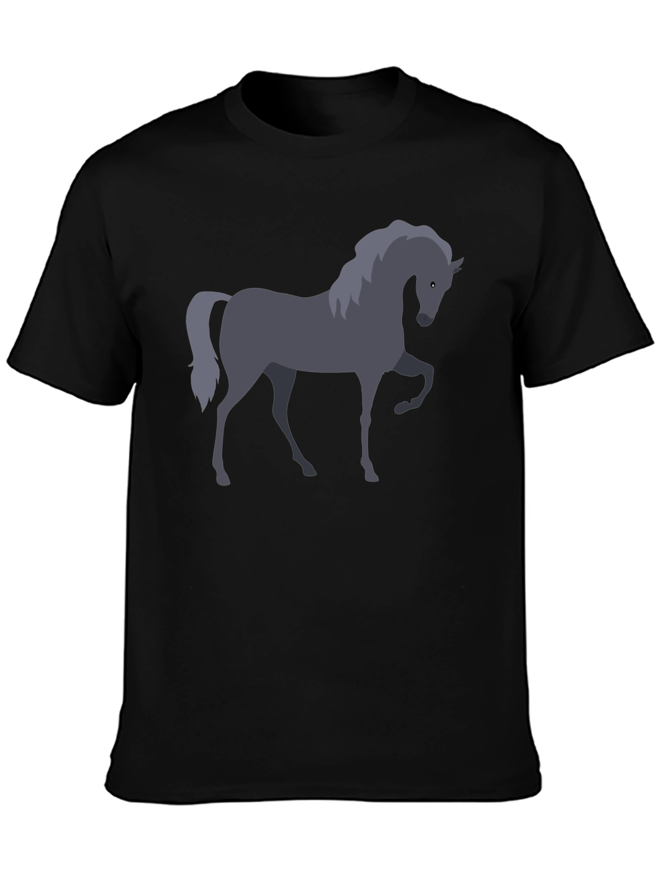 Horse Graphic T-Shirt - Black Cotton Tee