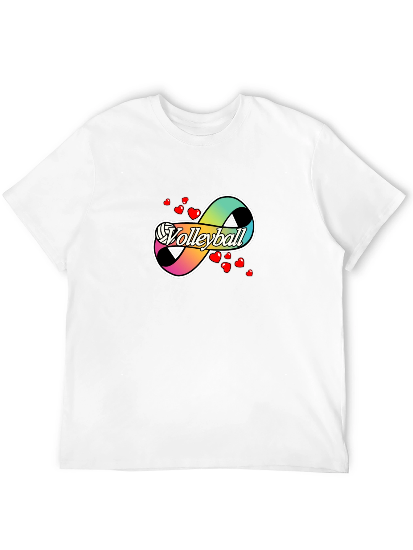 Volleyball Infinity Love Graphic T-Shirt - Black