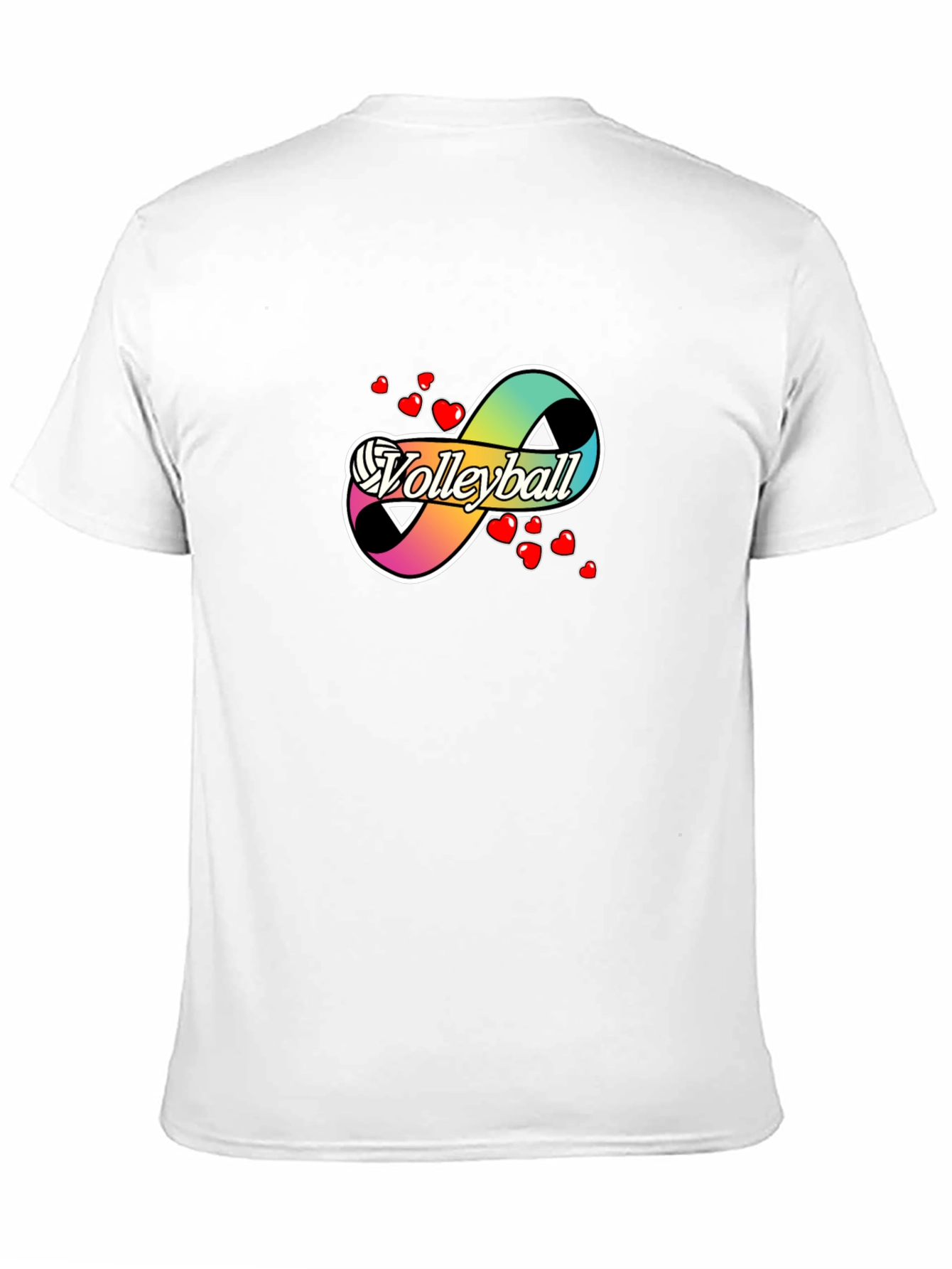 Volleyball Infinity Love Graphic T-Shirt - Black