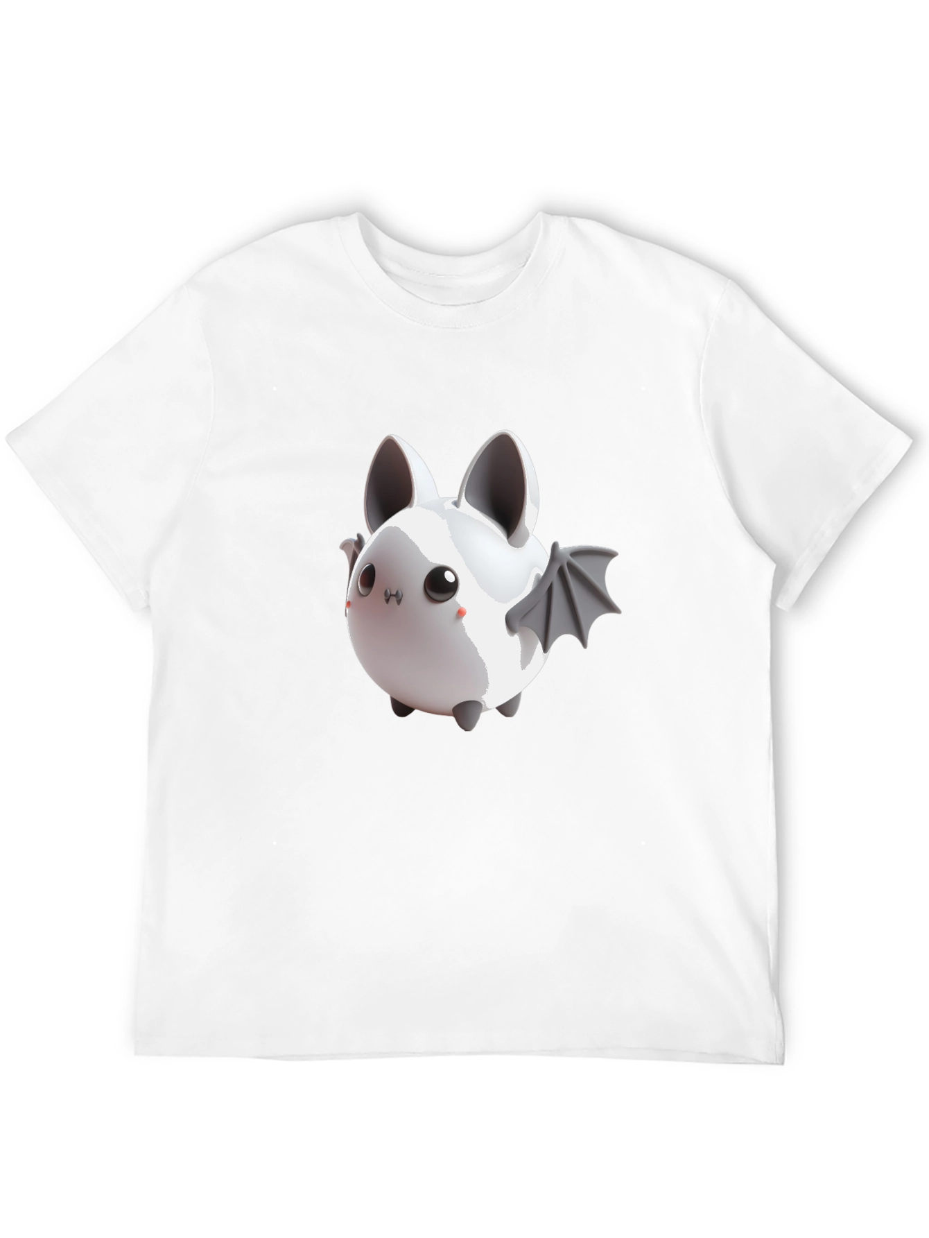 Cute Bat Graphic Tee - Black Cotton Comfort