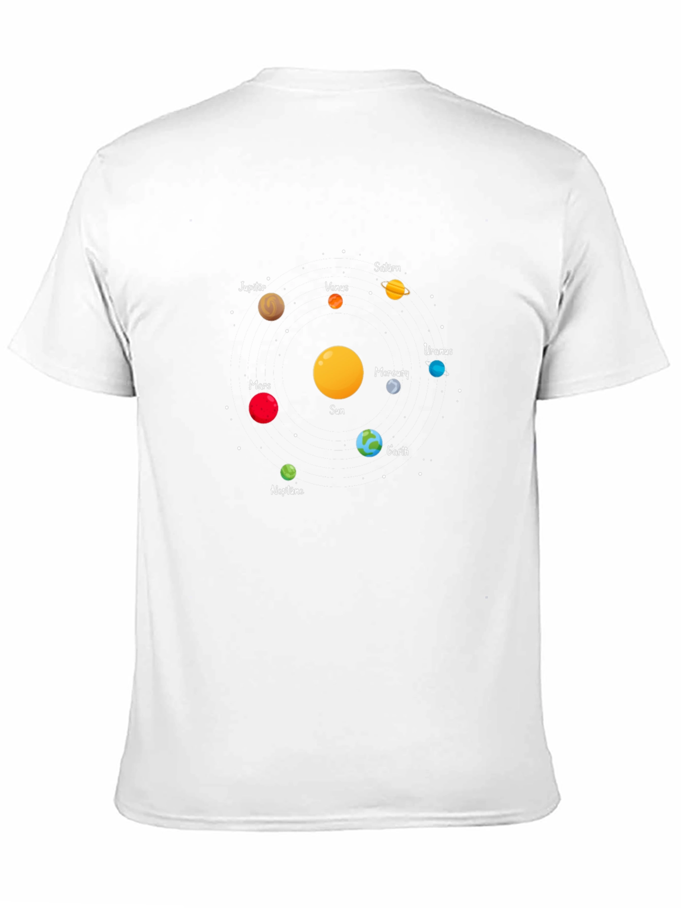 Solar System Planets Graphic Tee - Black Unisex