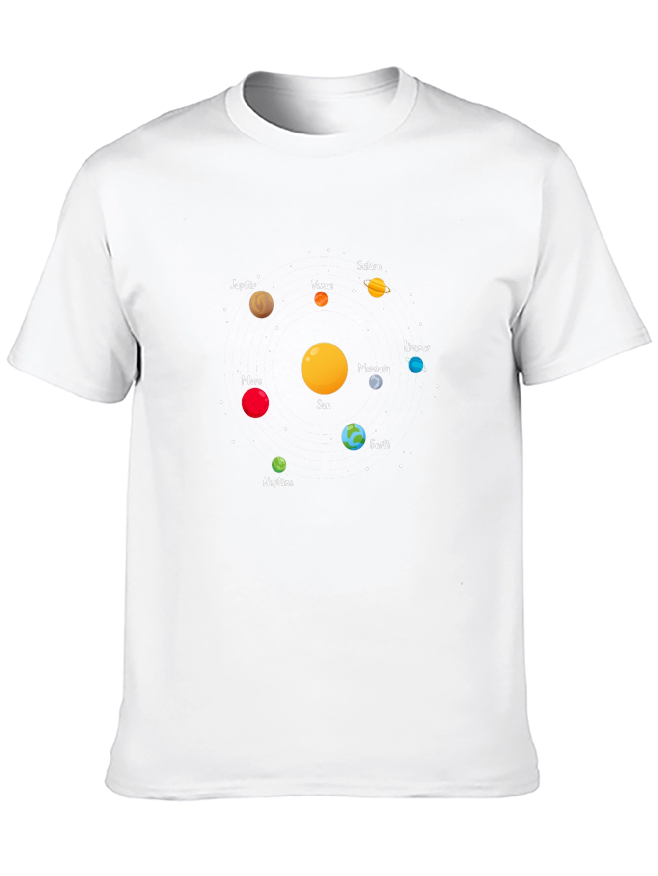 Solar System Planets Graphic Tee - Black Unisex
