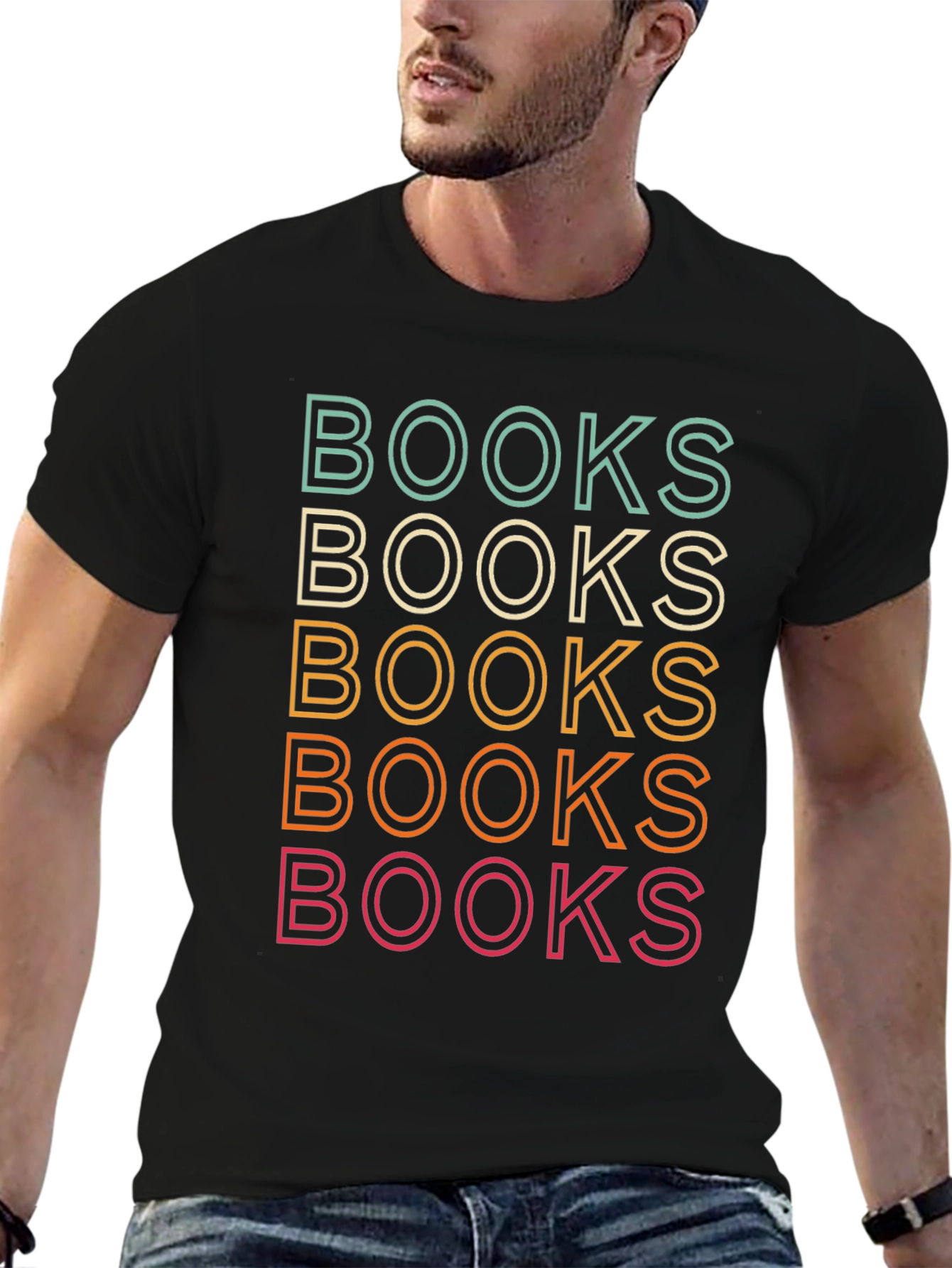 Retro Books Stack T-Shirt - Reading Lover Tee