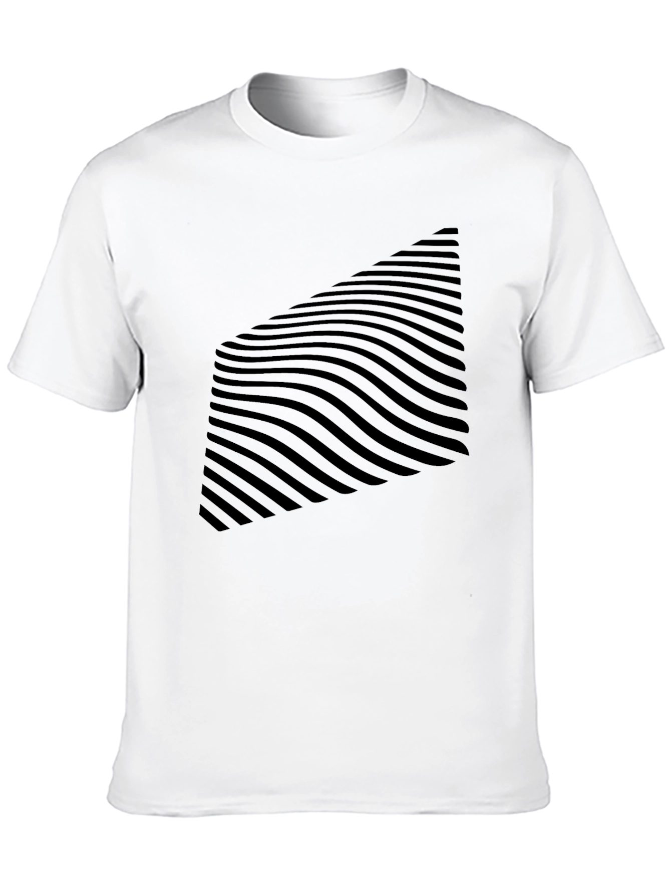 Abstract Wave Pattern Black T-Shirt