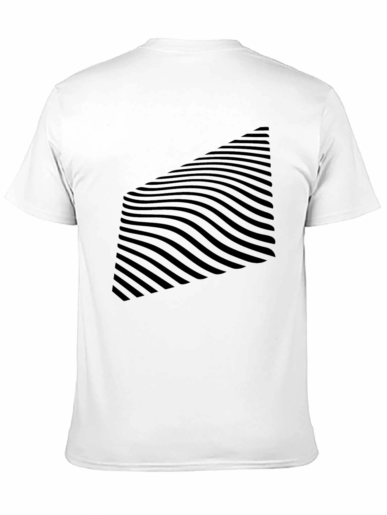 Abstract Wave Pattern Black T-Shirt