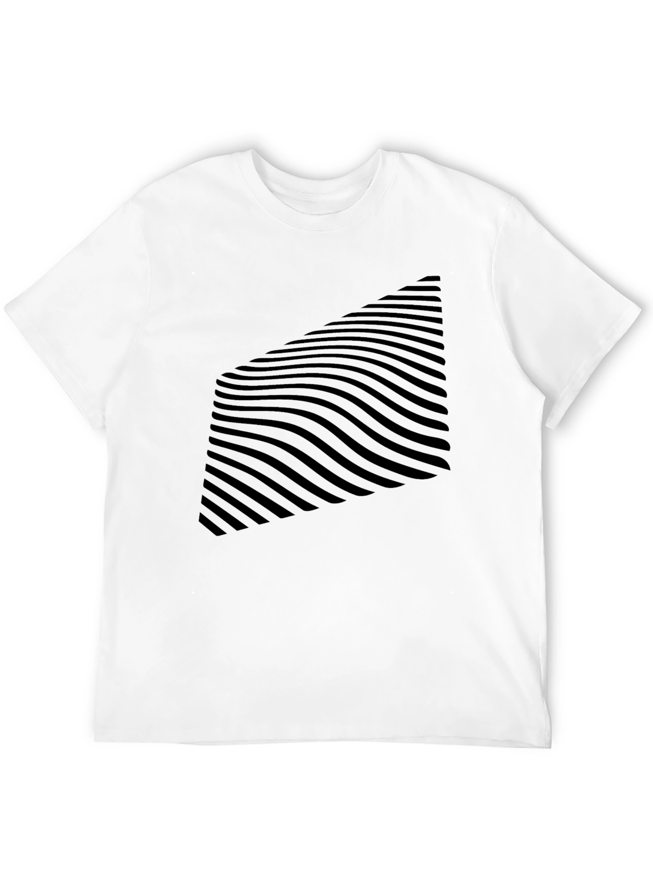 Abstract Wave Pattern Black T-Shirt