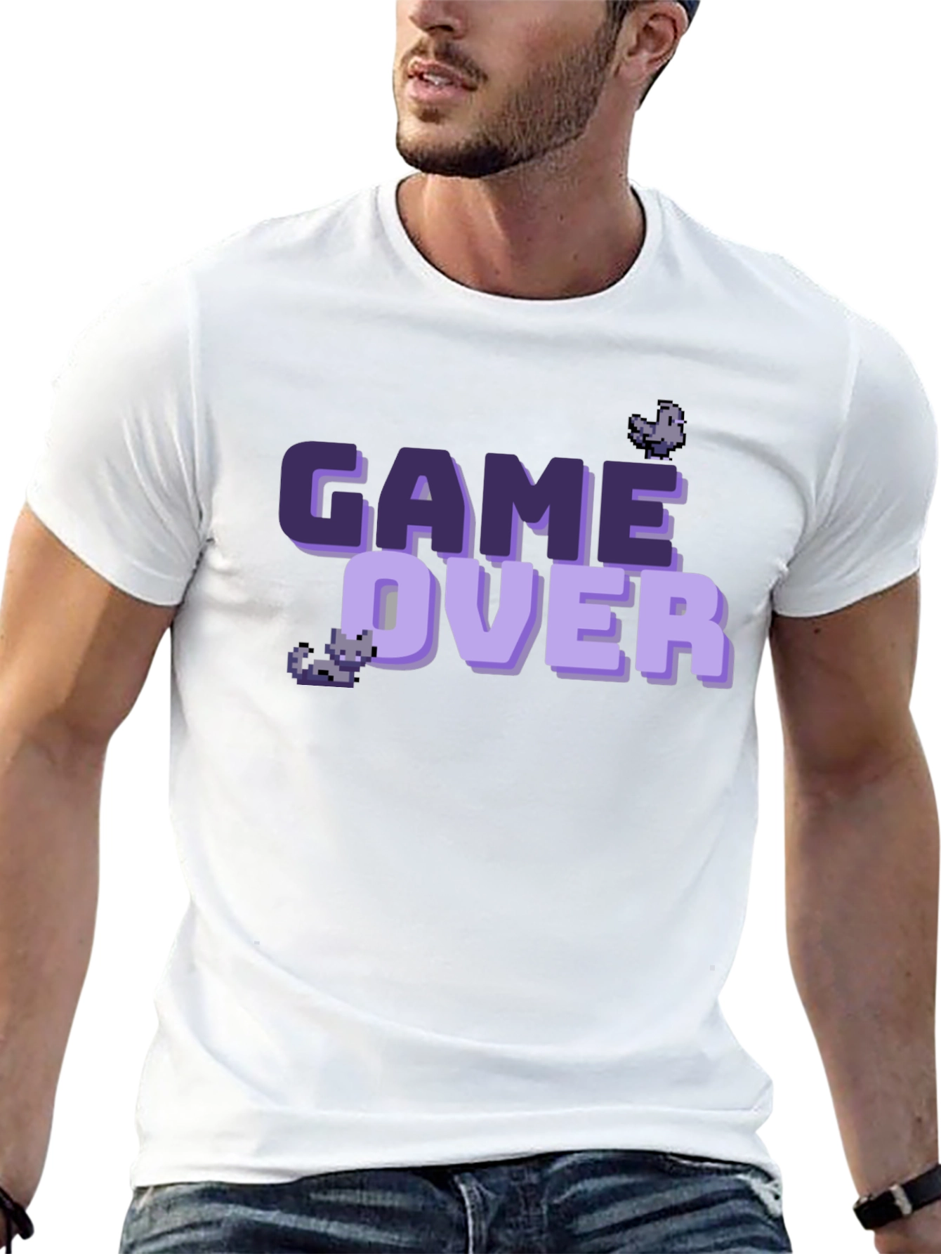 Game Over Pixel Art T-Shirt - Black