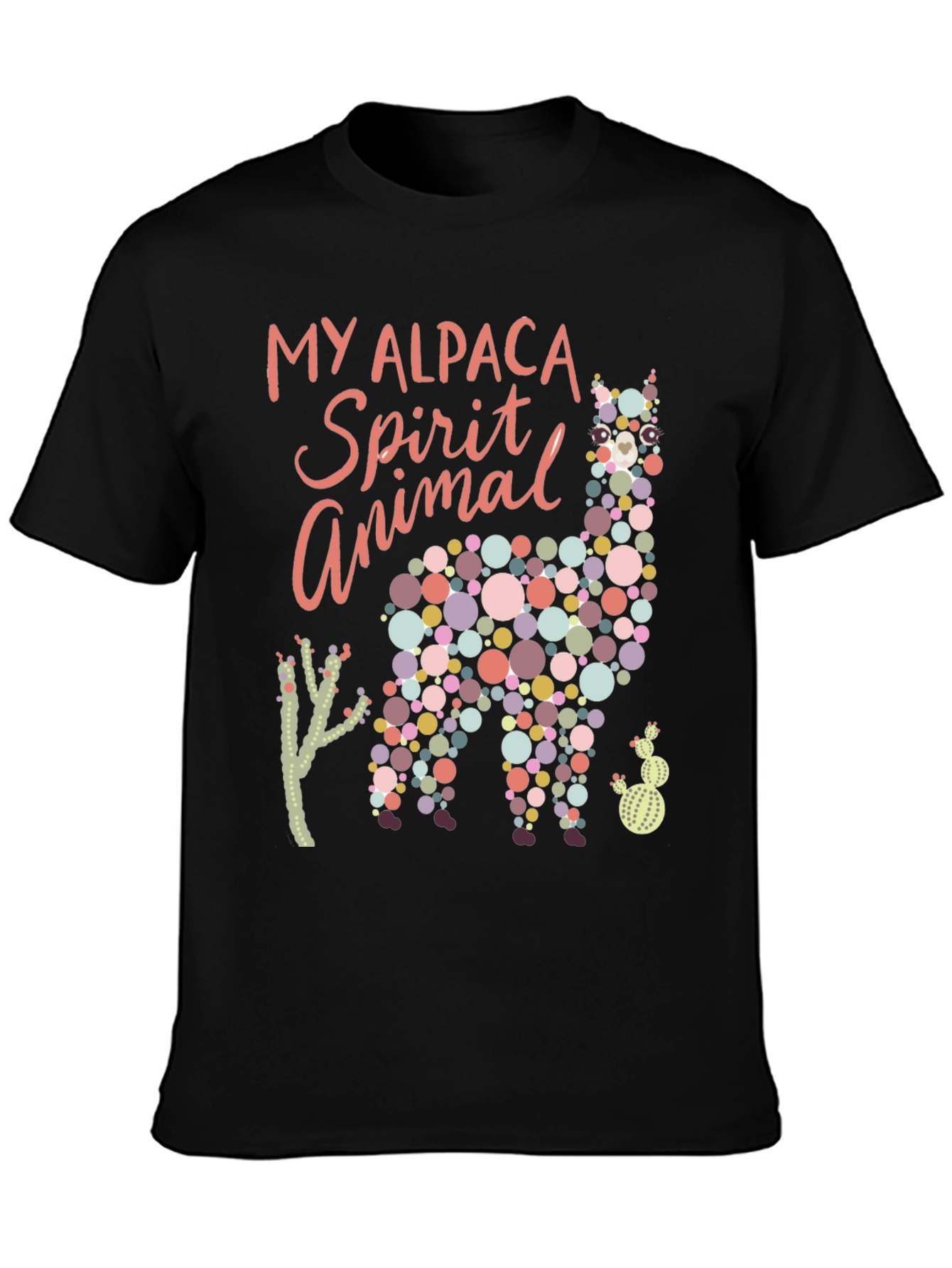Alpaca Spirit Animal Graphic Tee - Black