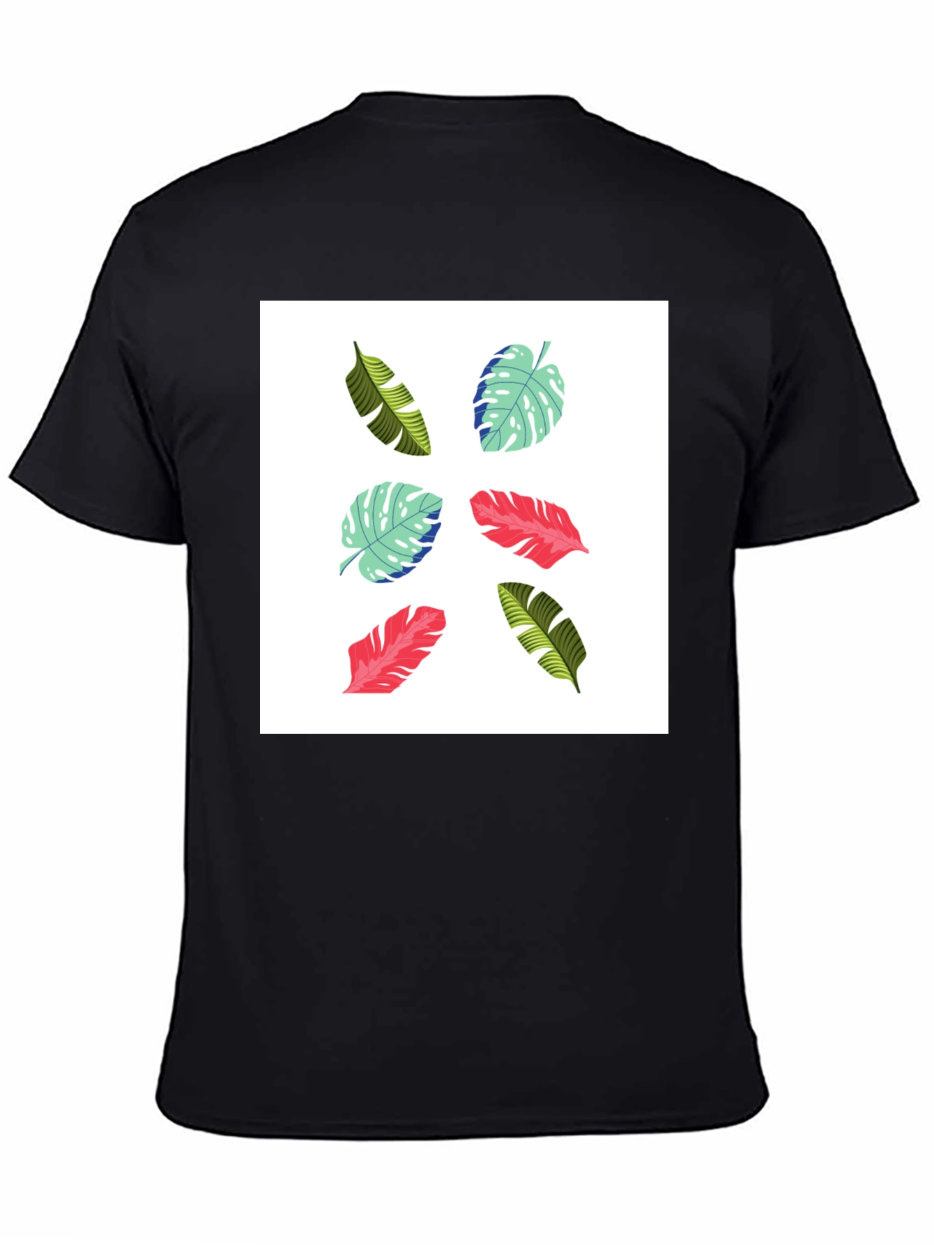 Tropical Leaf Print T-Shirt - Modern Style