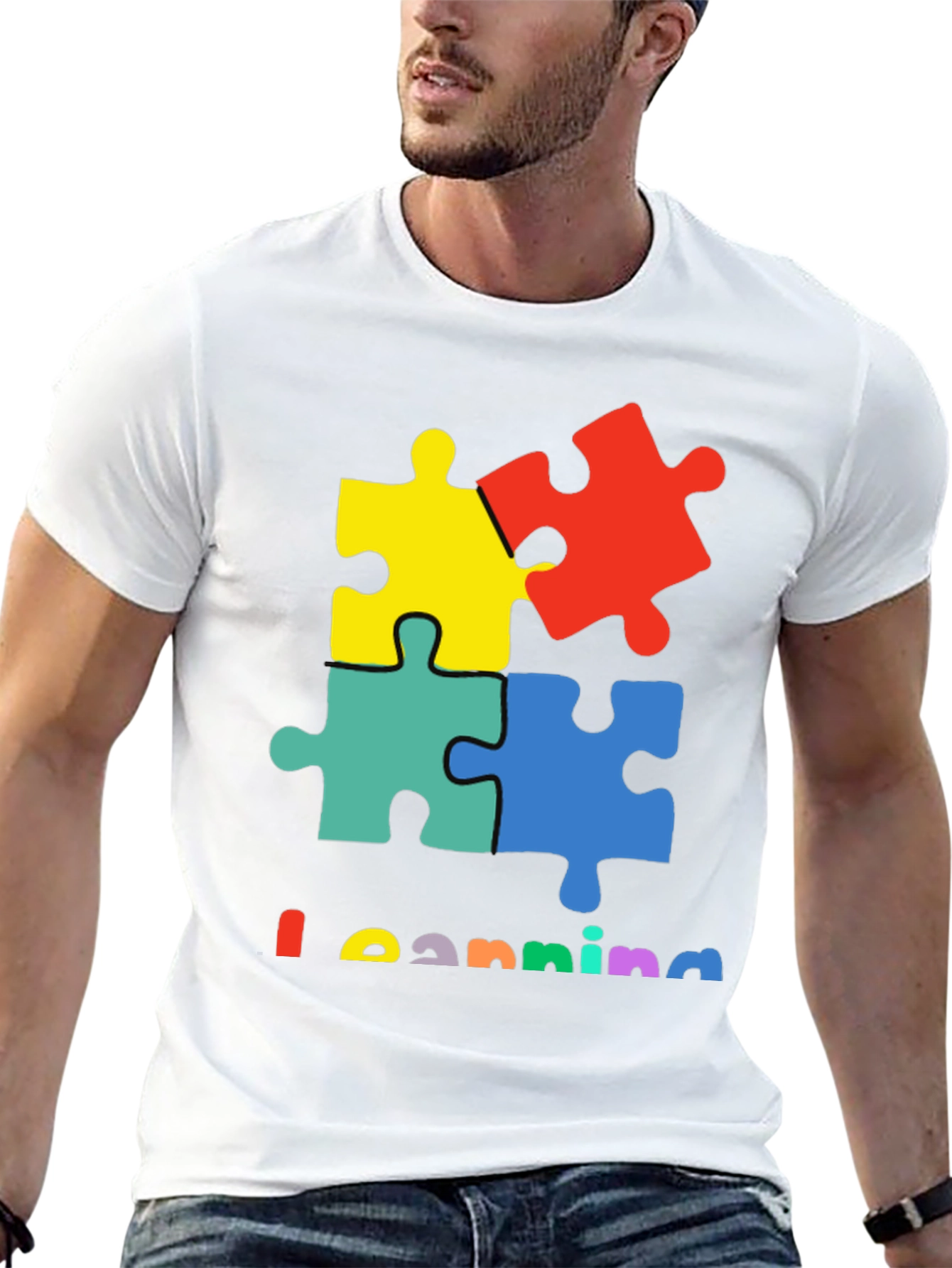 Learning Autism Awareness Puzzle Piece T-Shirt