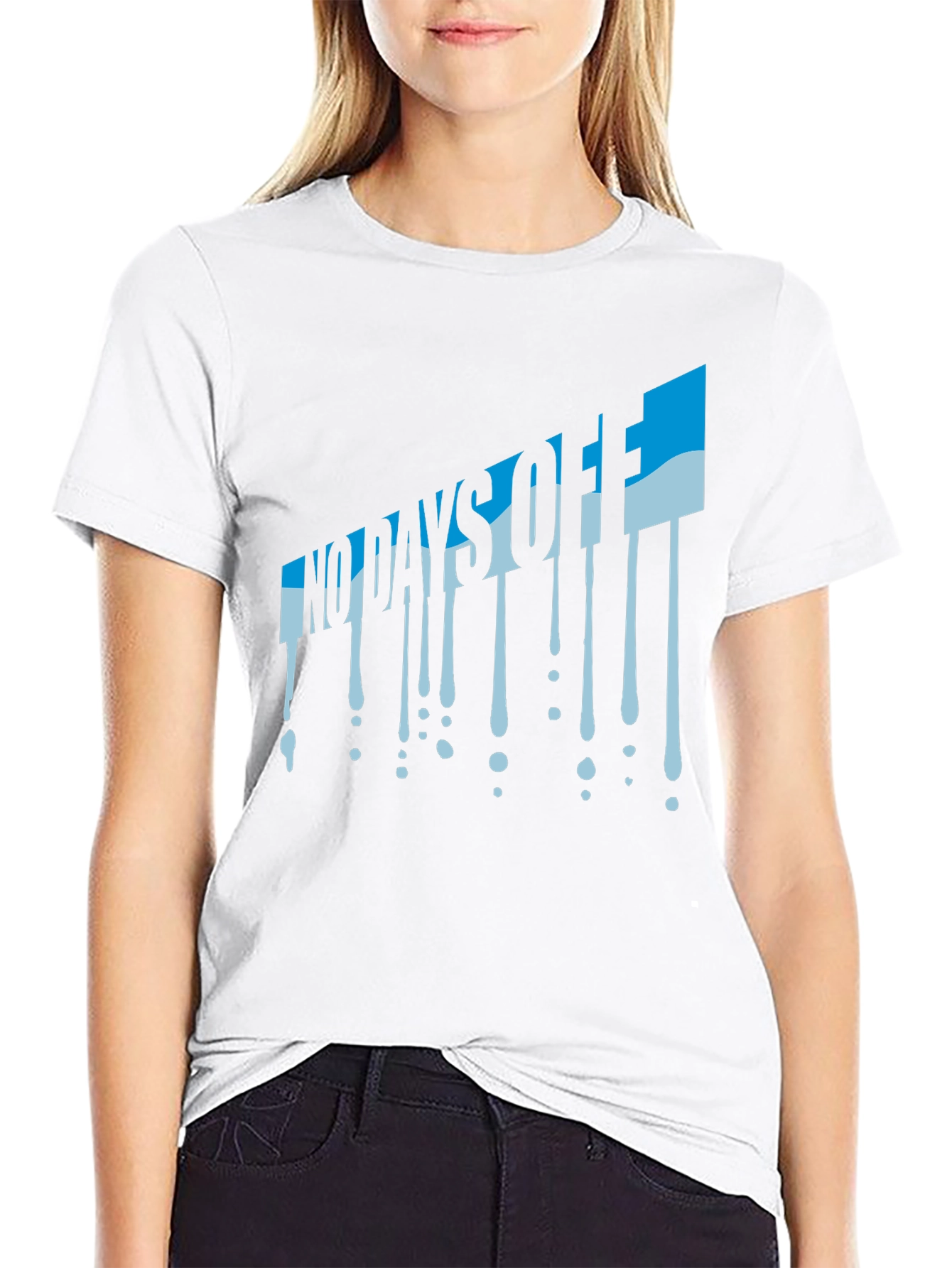 No Days Off Graphic Print Black T-Shirt