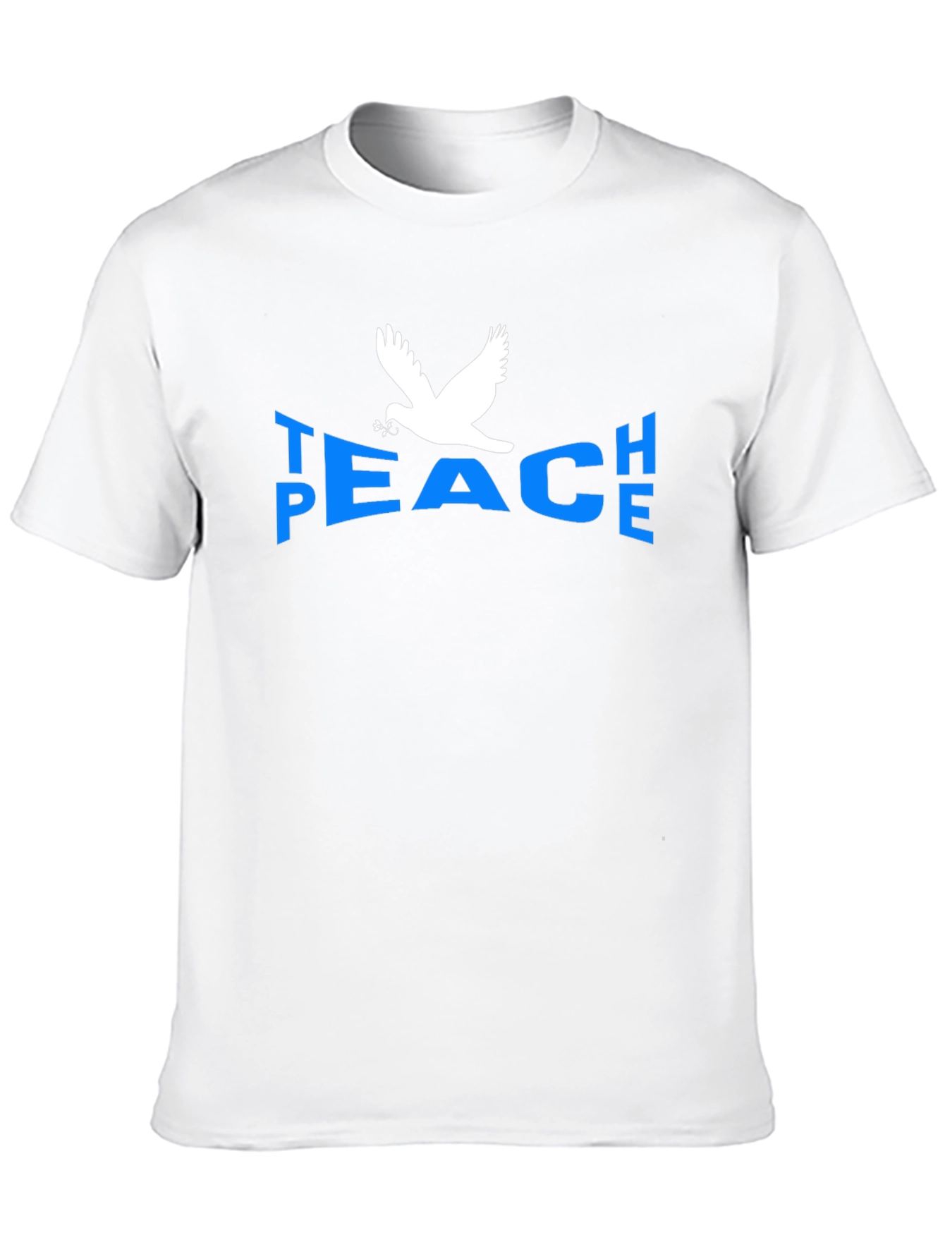 Peace Dove Graphic T-Shirt - Blue Text Black Tee