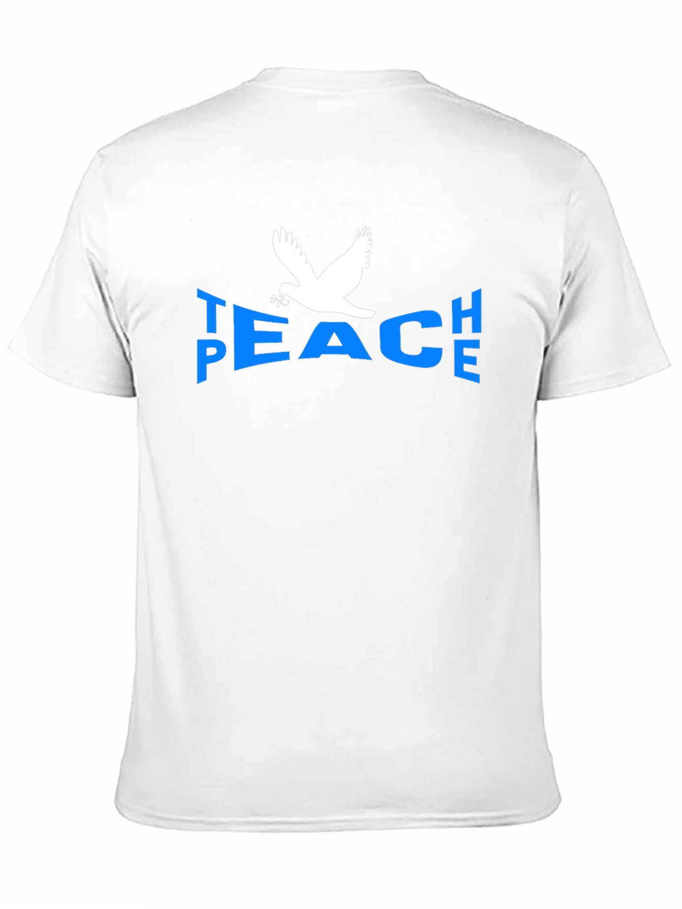 Peace Dove Graphic T-Shirt - Blue Text Black Tee