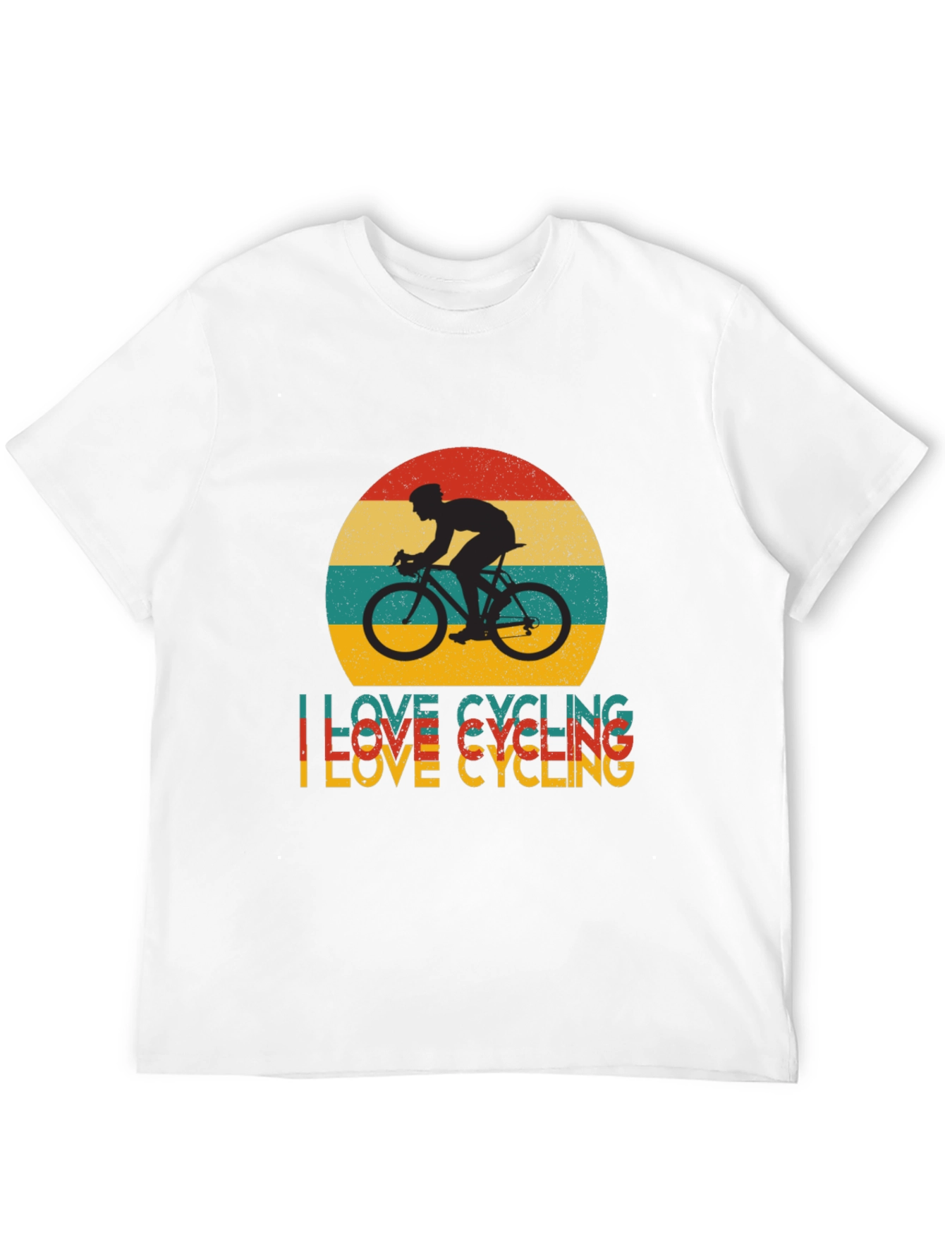 I Love Cycling Retro Graphic Tee - Black T-Shirt