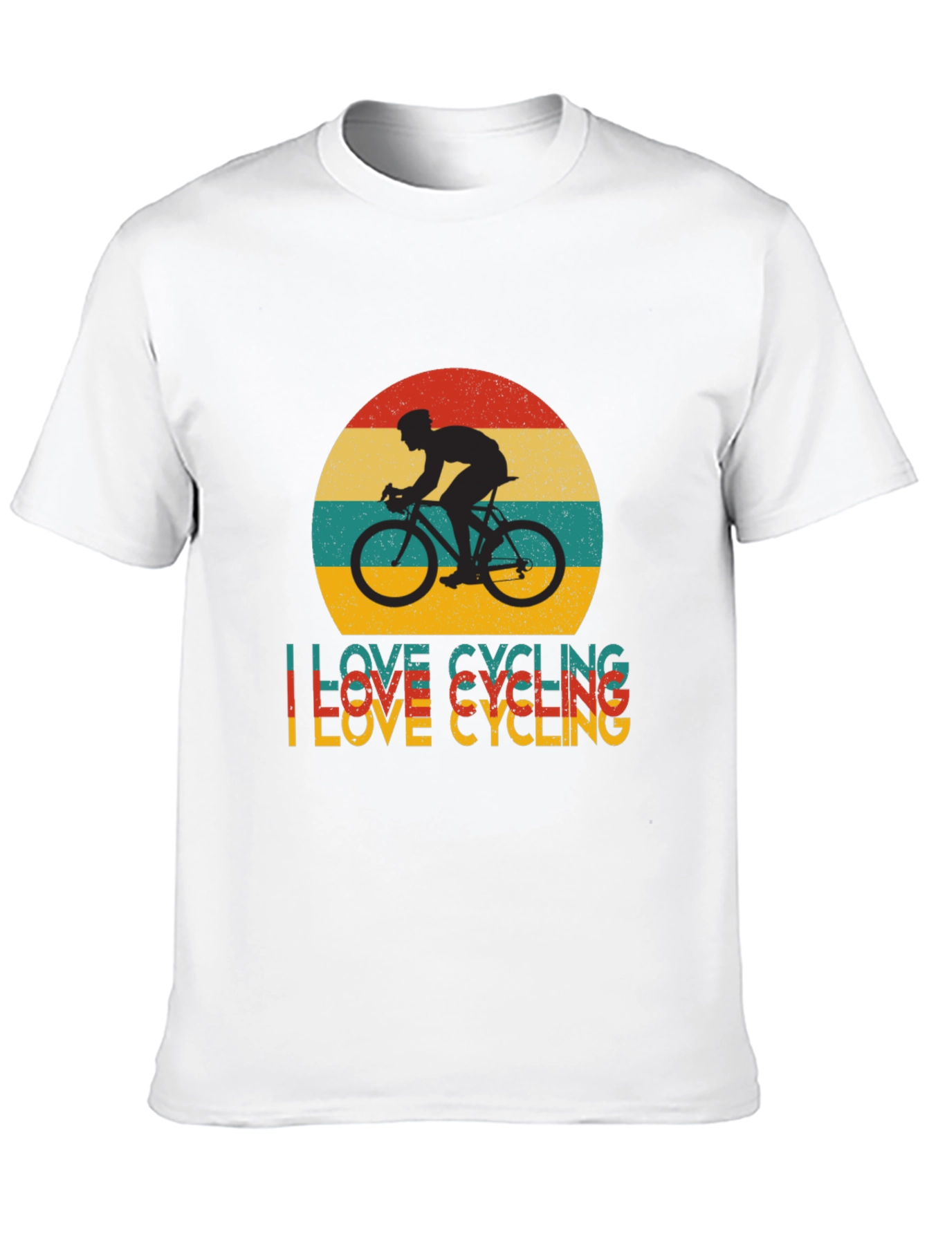 I Love Cycling Retro Graphic Tee - Black T-Shirt