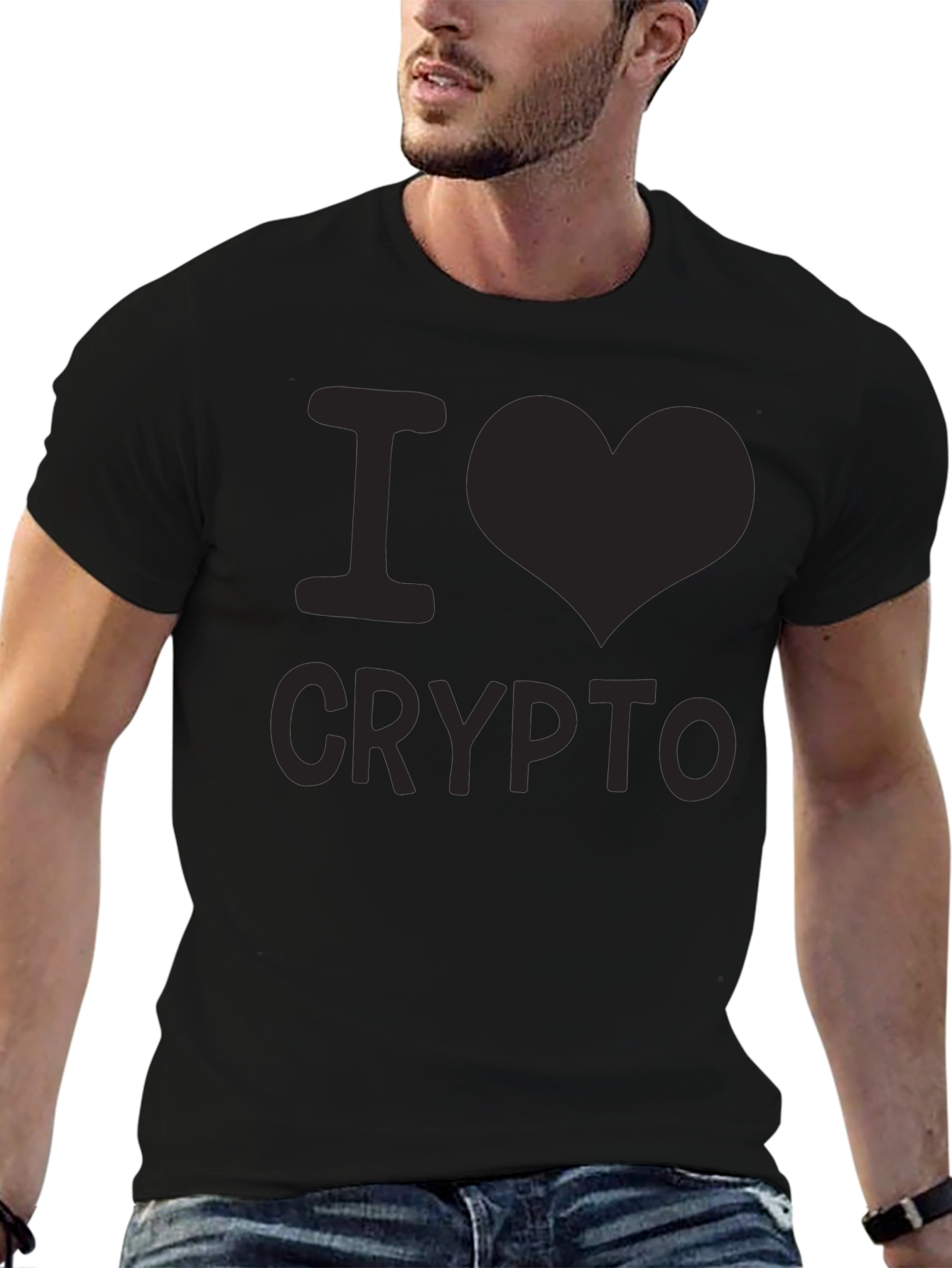I Love Crypto Black T-Shirt