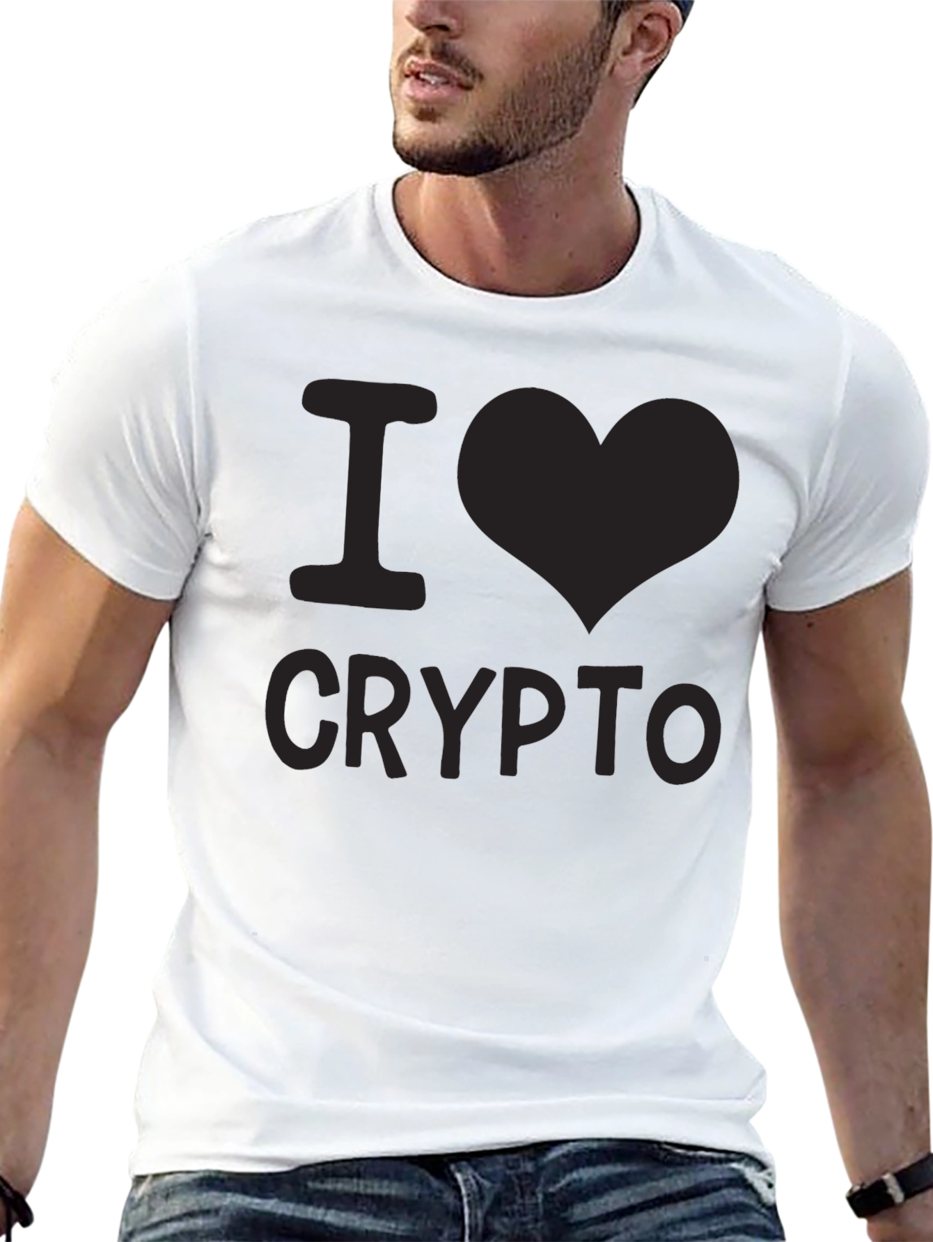 I Love Crypto Black T-Shirt