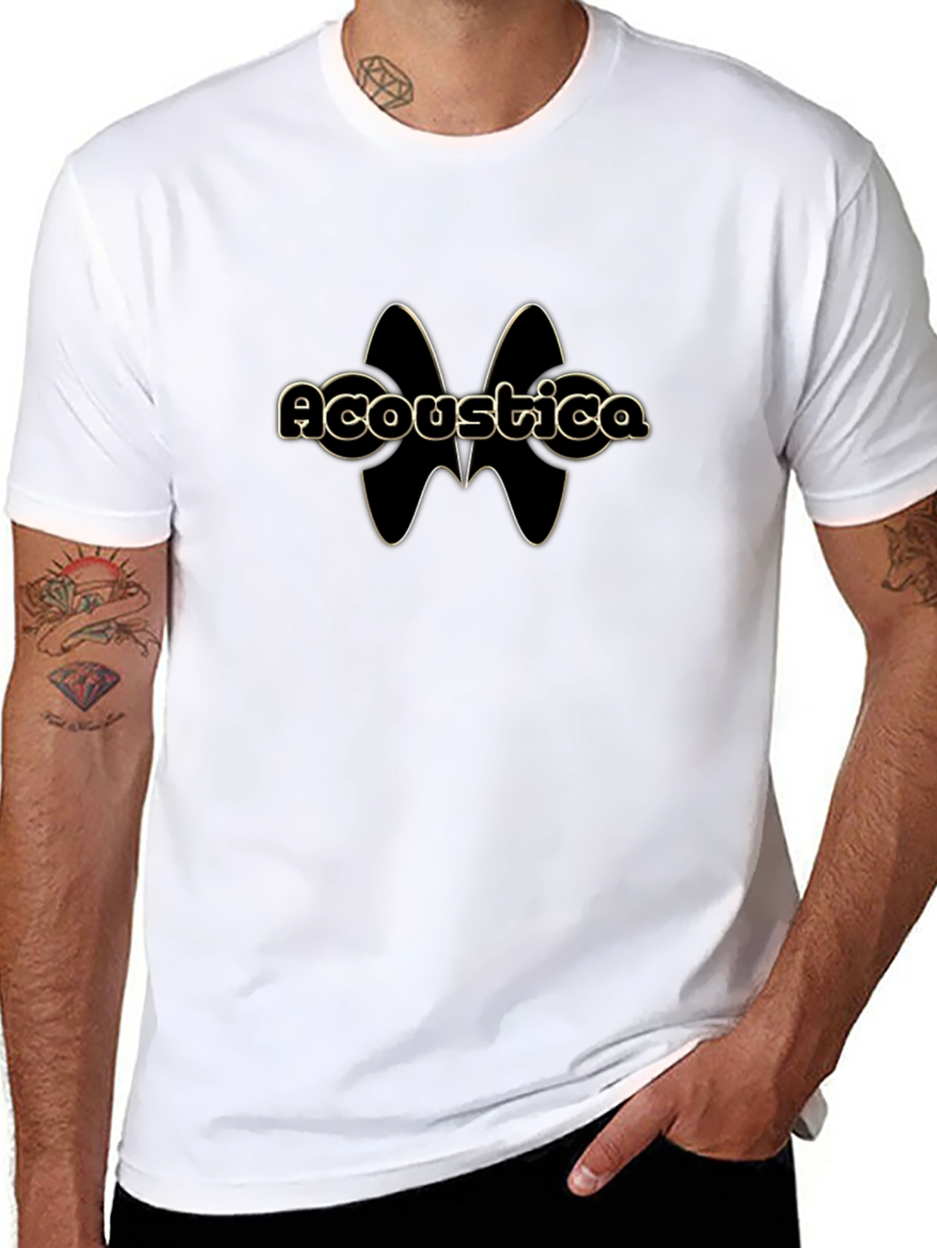 Acoustica Graphic Print Black T-Shirt