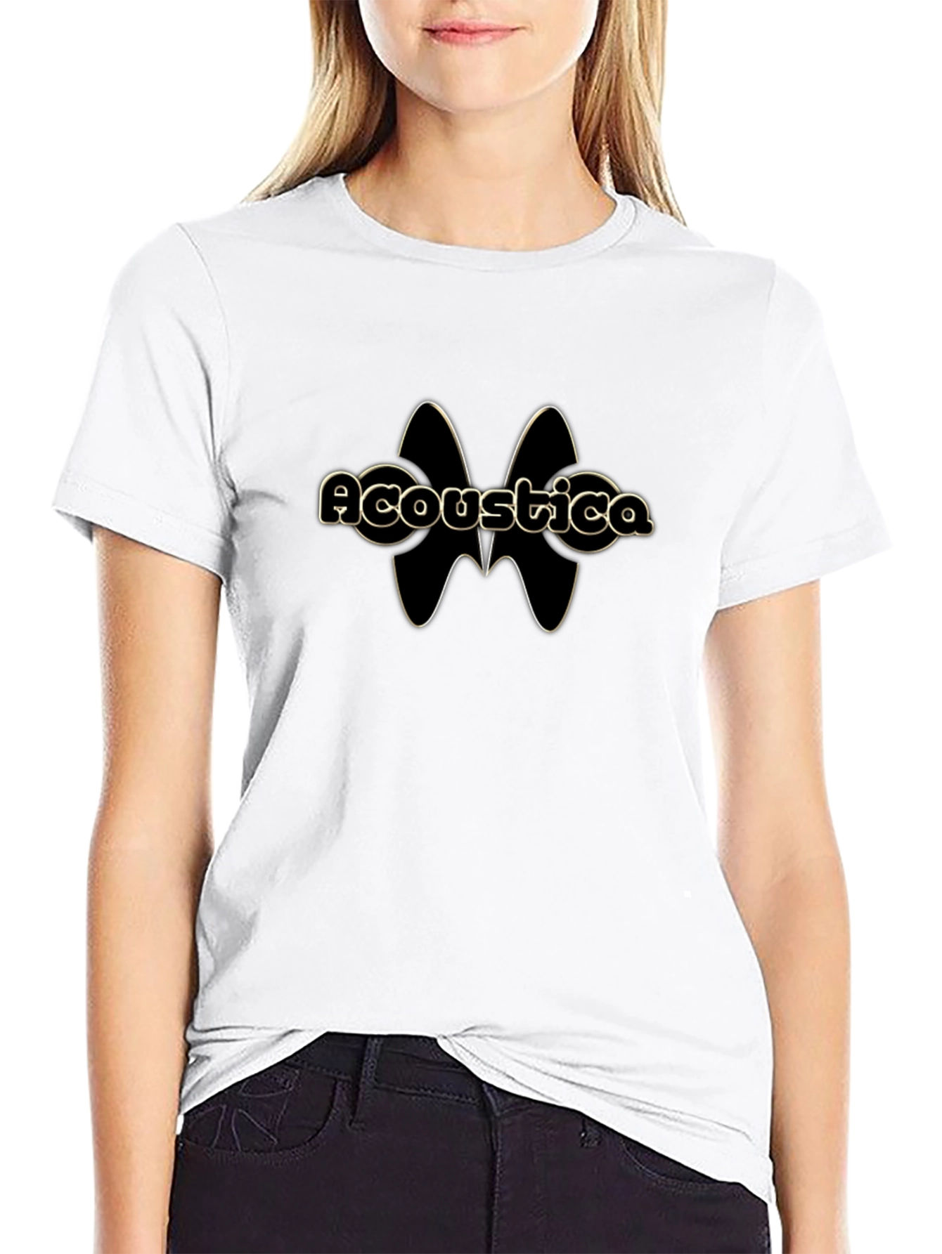 Acoustica Graphic Print Black T-Shirt