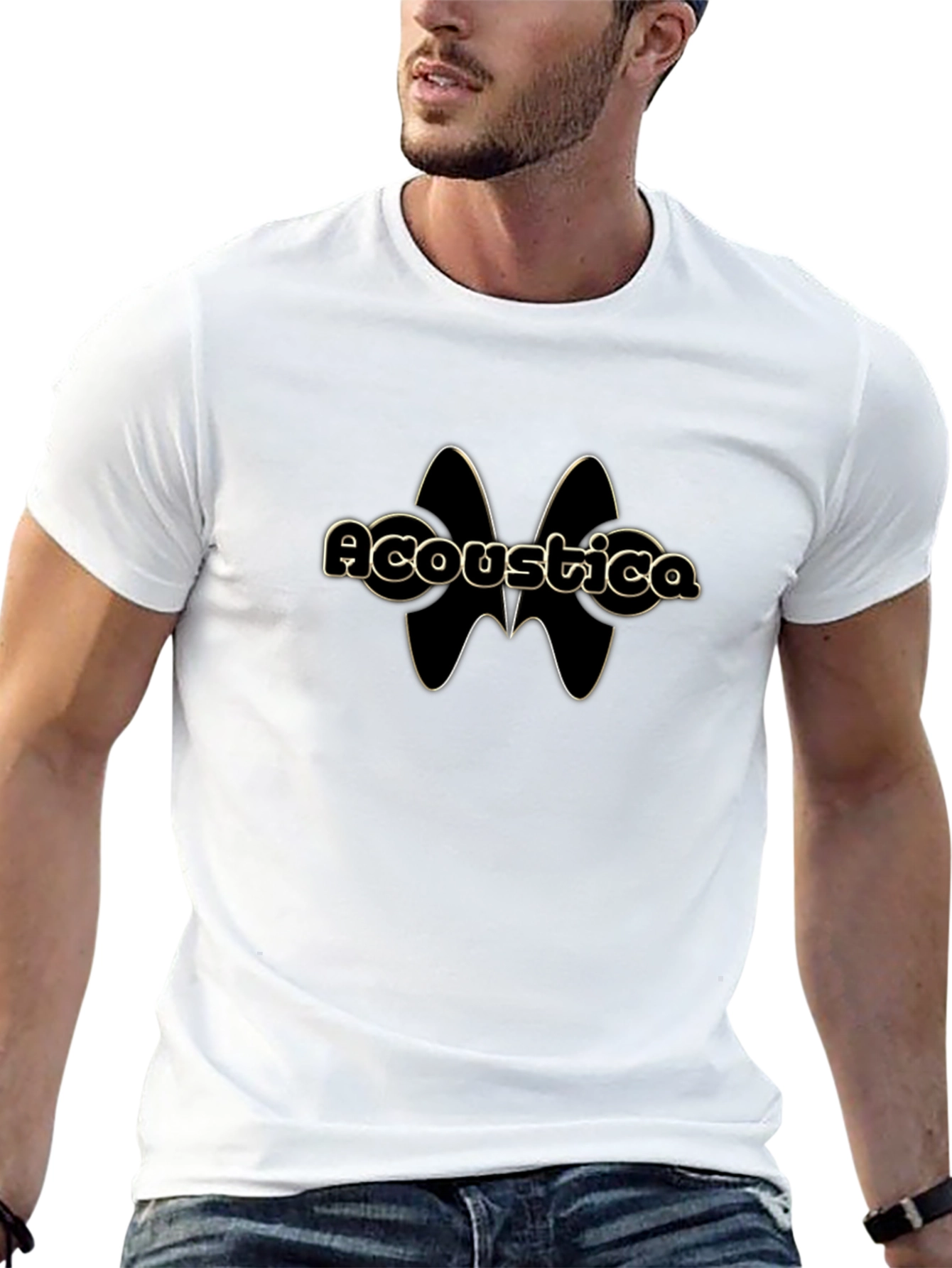 Acoustica Graphic Print Black T-Shirt