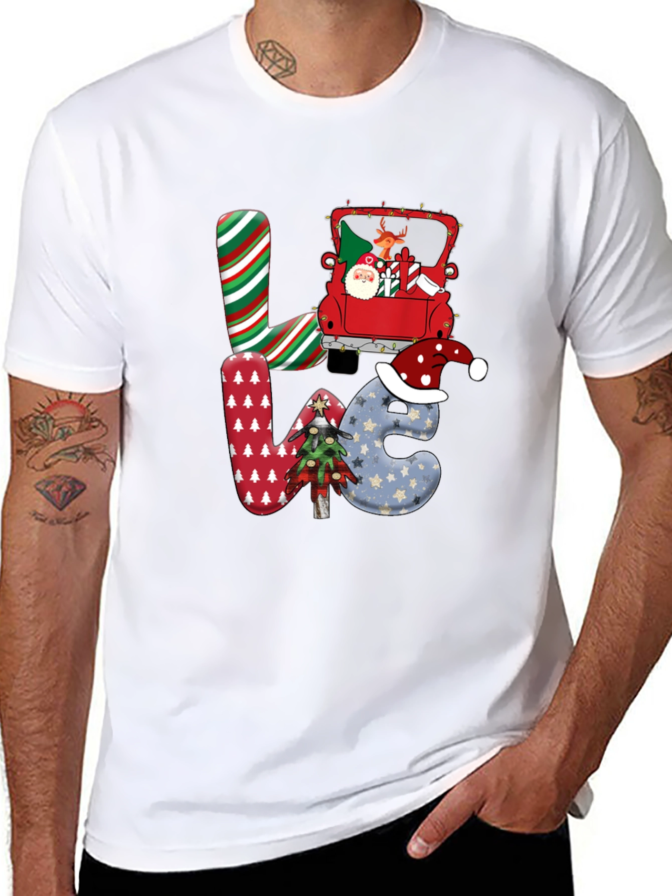 Festive Christmas LOVE Graphic Tee