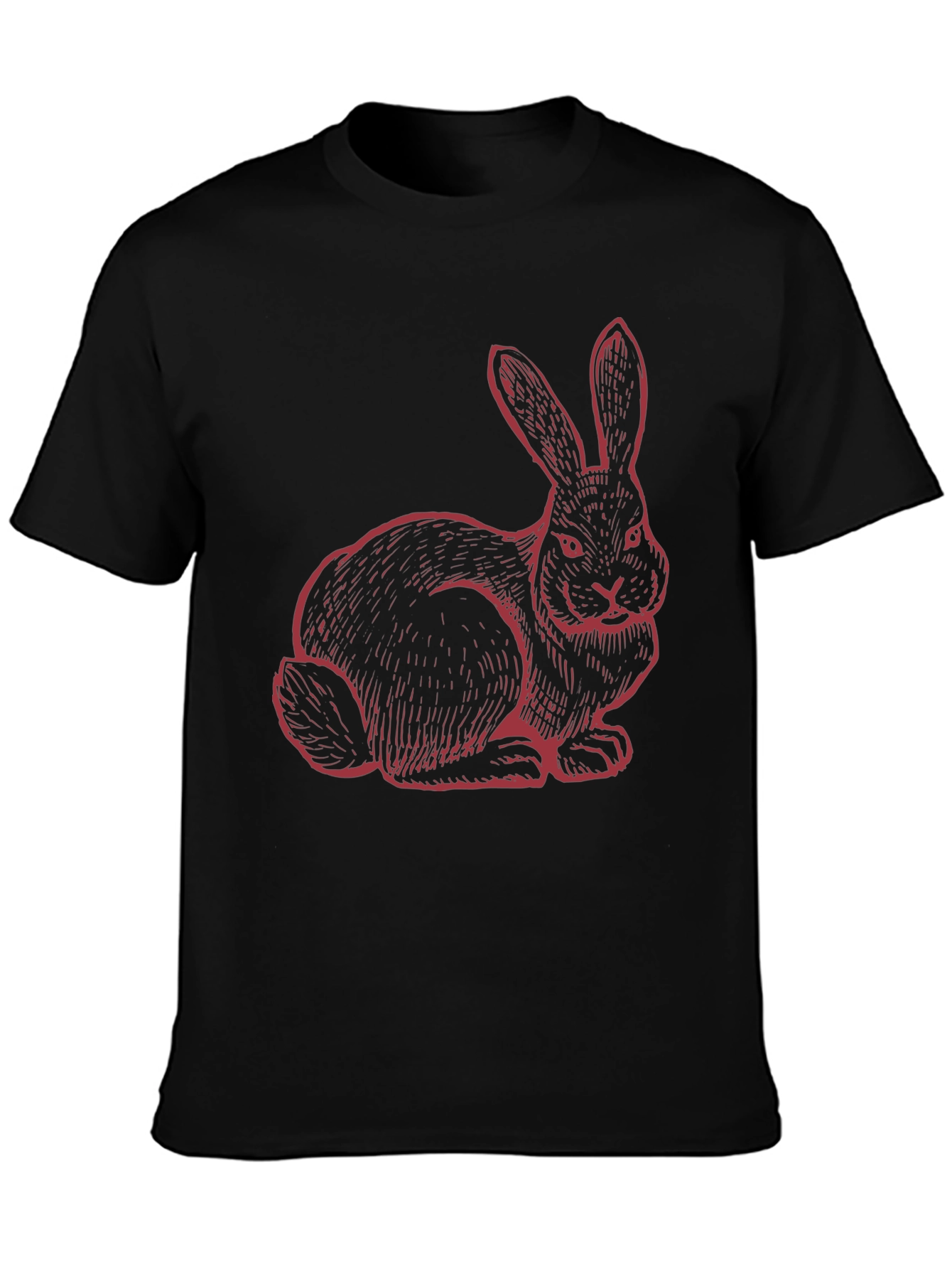 Rabbit Graphic Tee - Black Cotton Blend