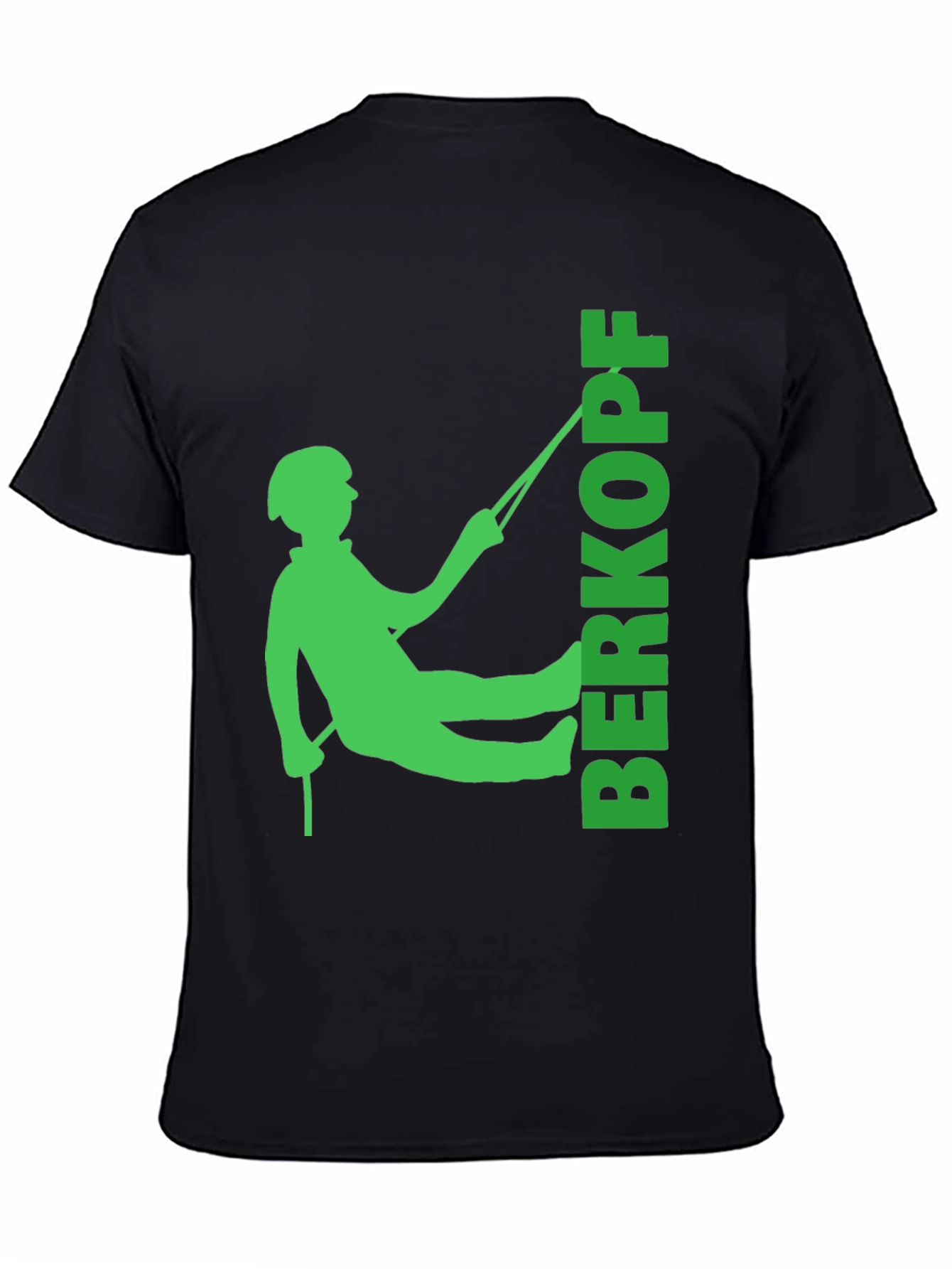 Rock Climbing T-Shirt - Green Climber Silhouette