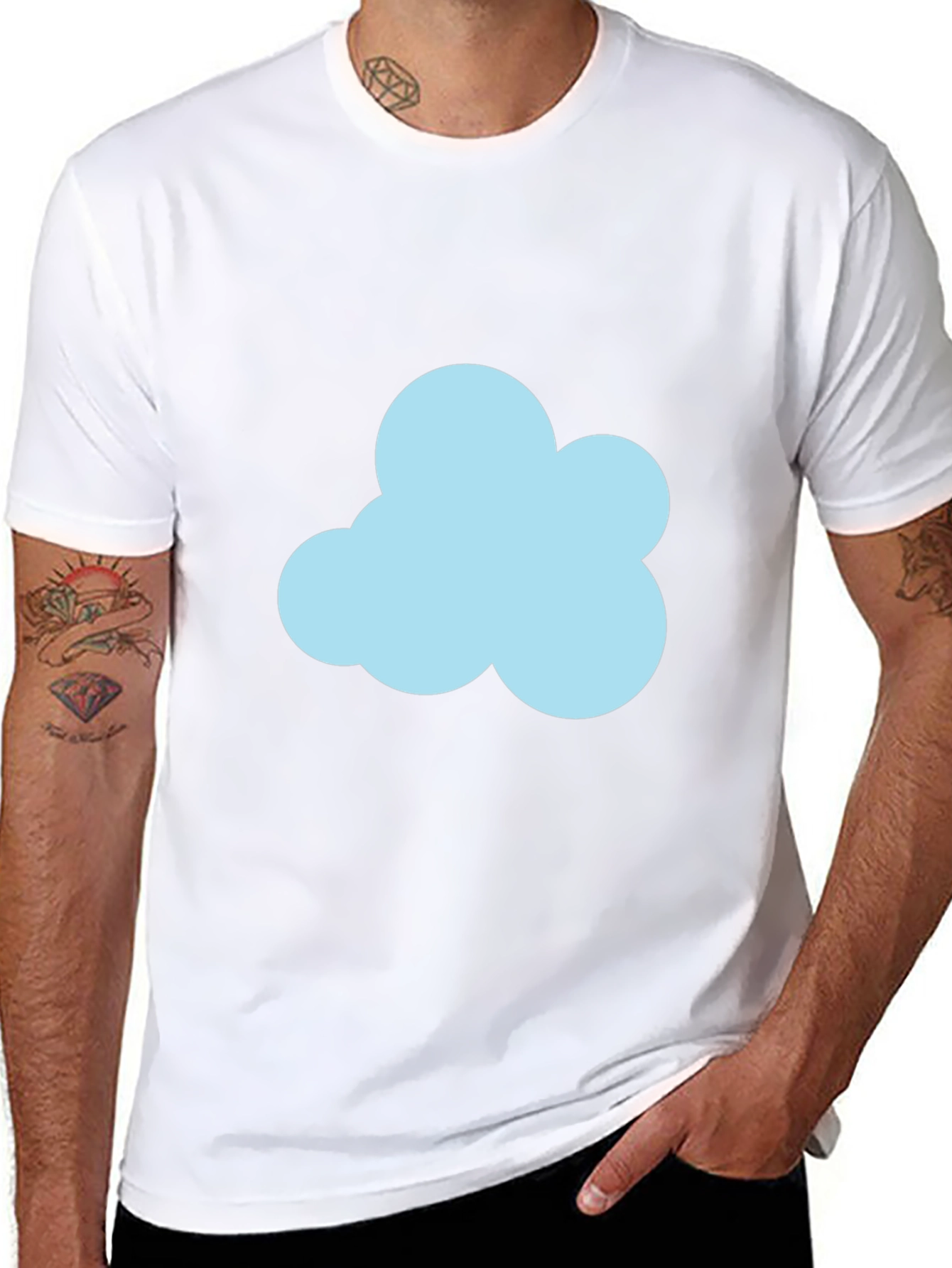 Cloud Graphic Black T-Shirt - Soft Cotton Blend