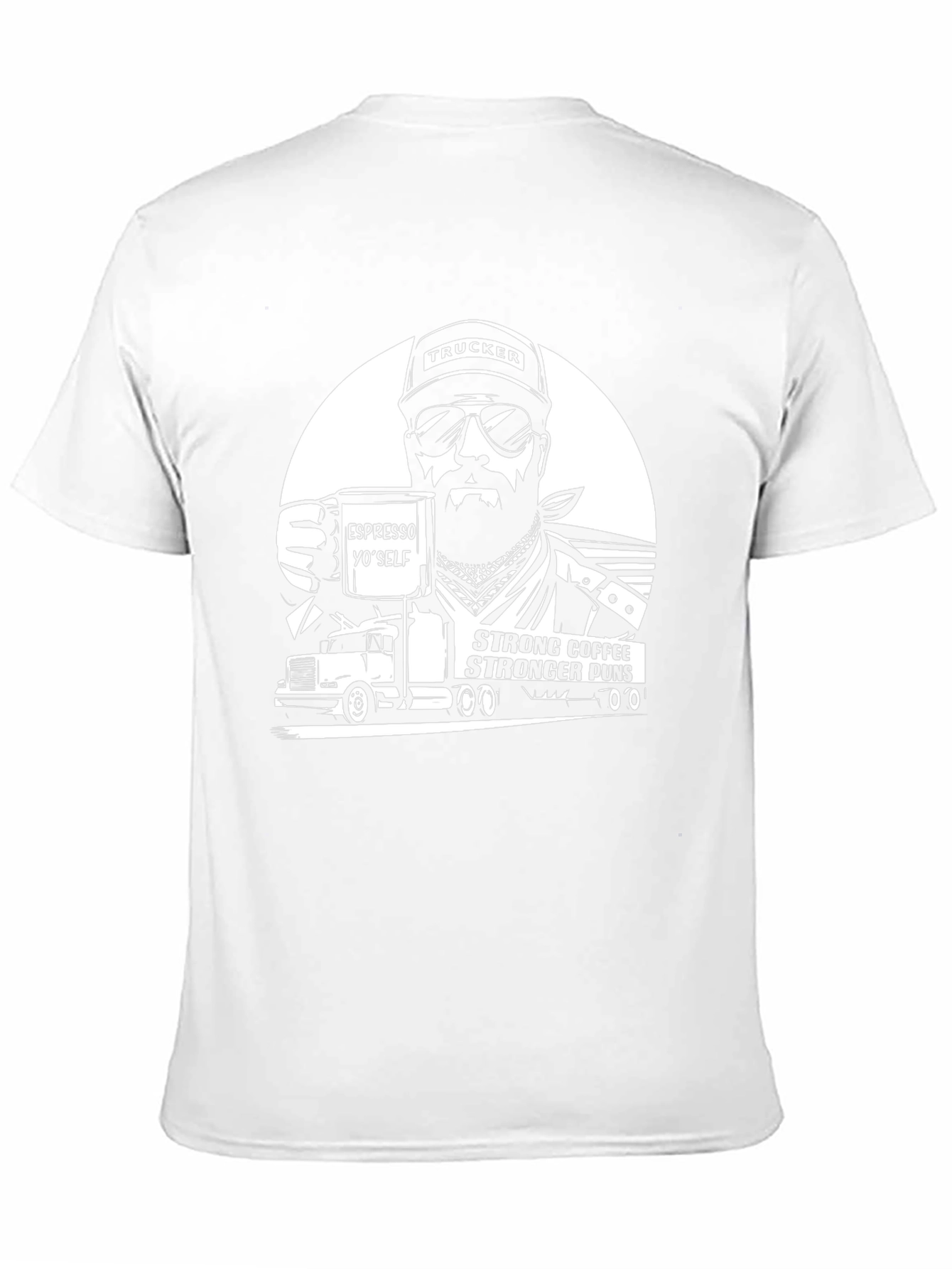 Trucker Coffee Puns Black T-Shirt