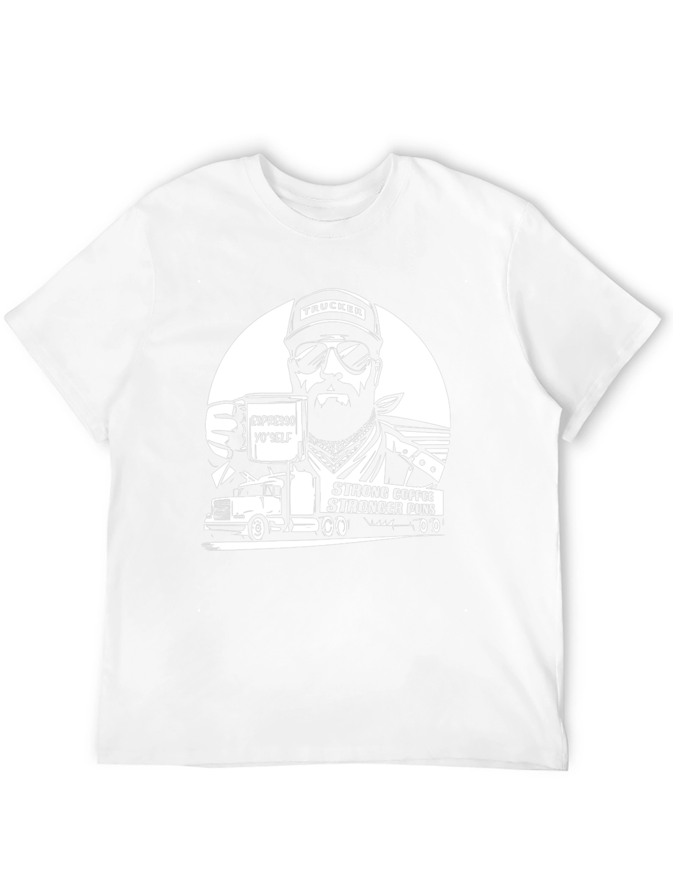 Trucker Coffee Puns Black T-Shirt