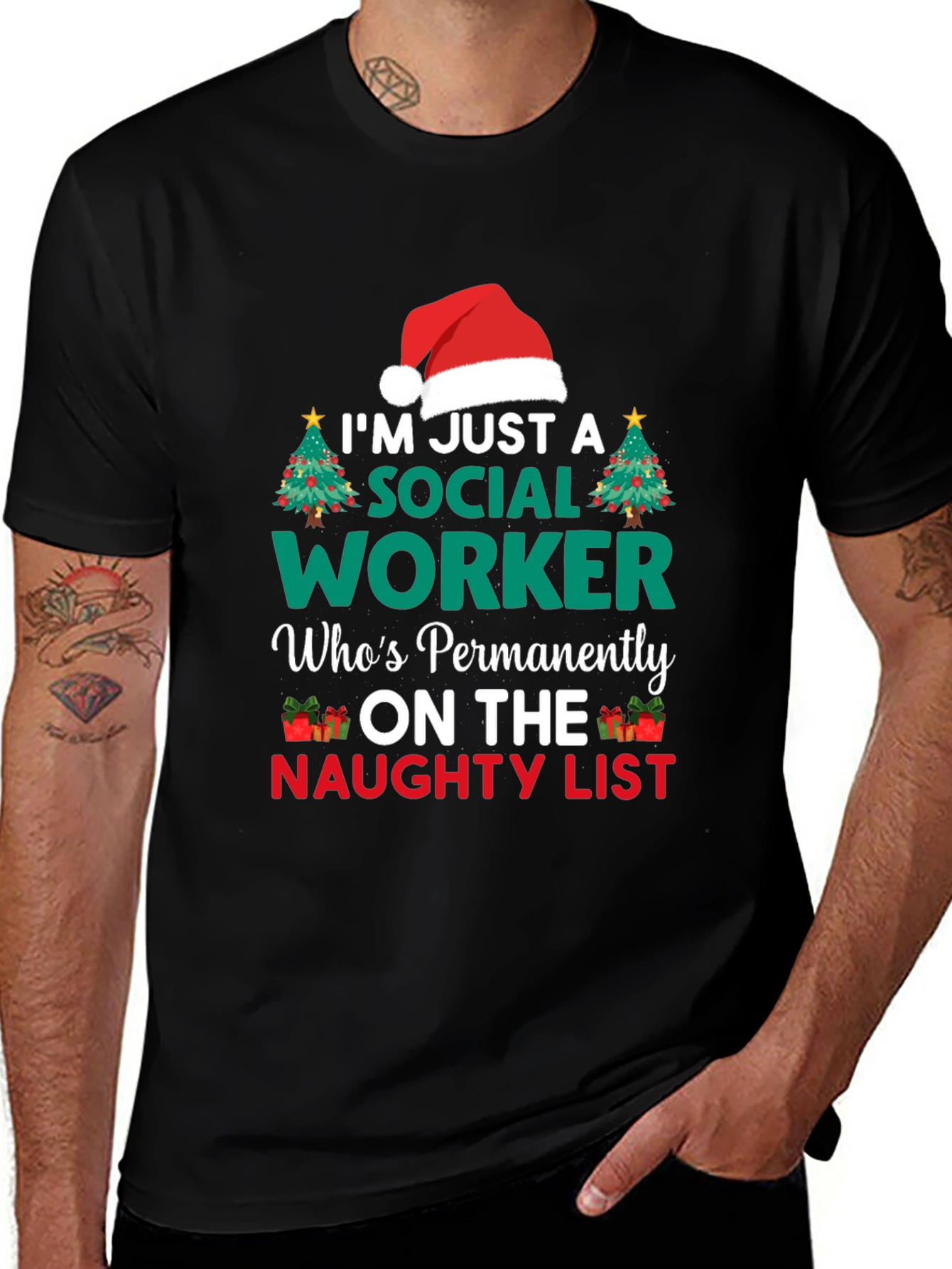 Naughty List Social Worker Graphic Tee