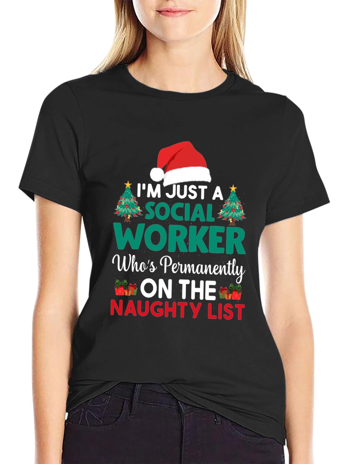Naughty List Social Worker Graphic Tee