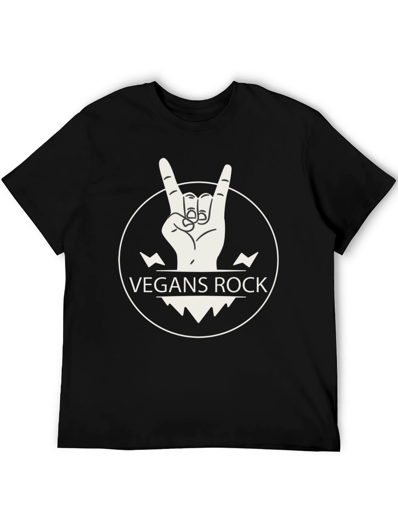 Vegan Rocker Graphic T-Shirt - Black