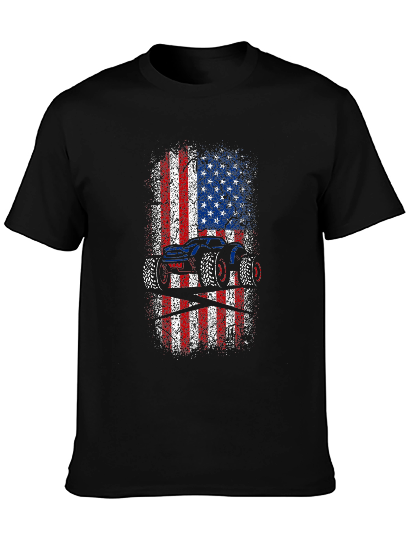 American Flag Monster Truck Graphic Tee