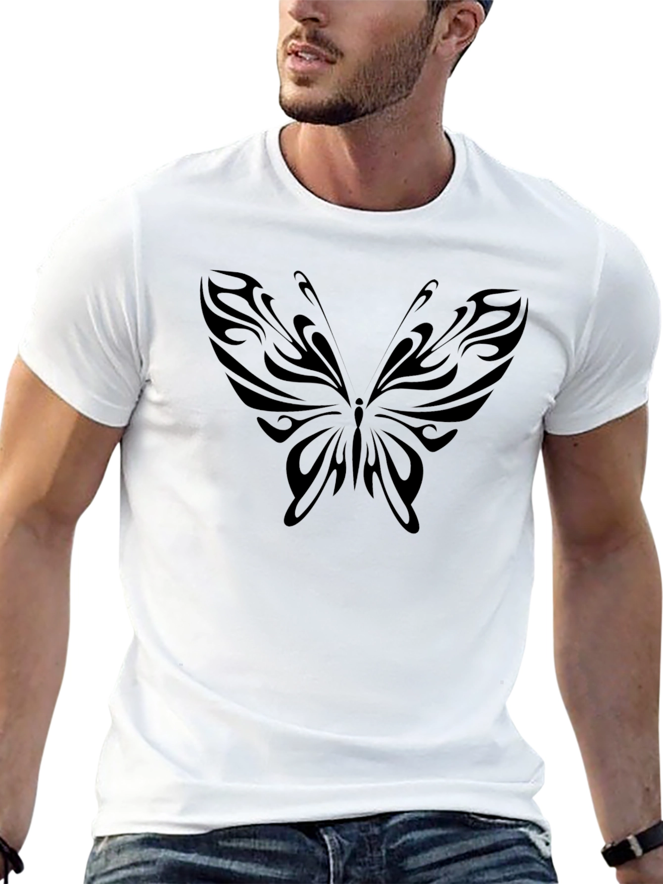 Black Butterfly Graphic T-Shirt