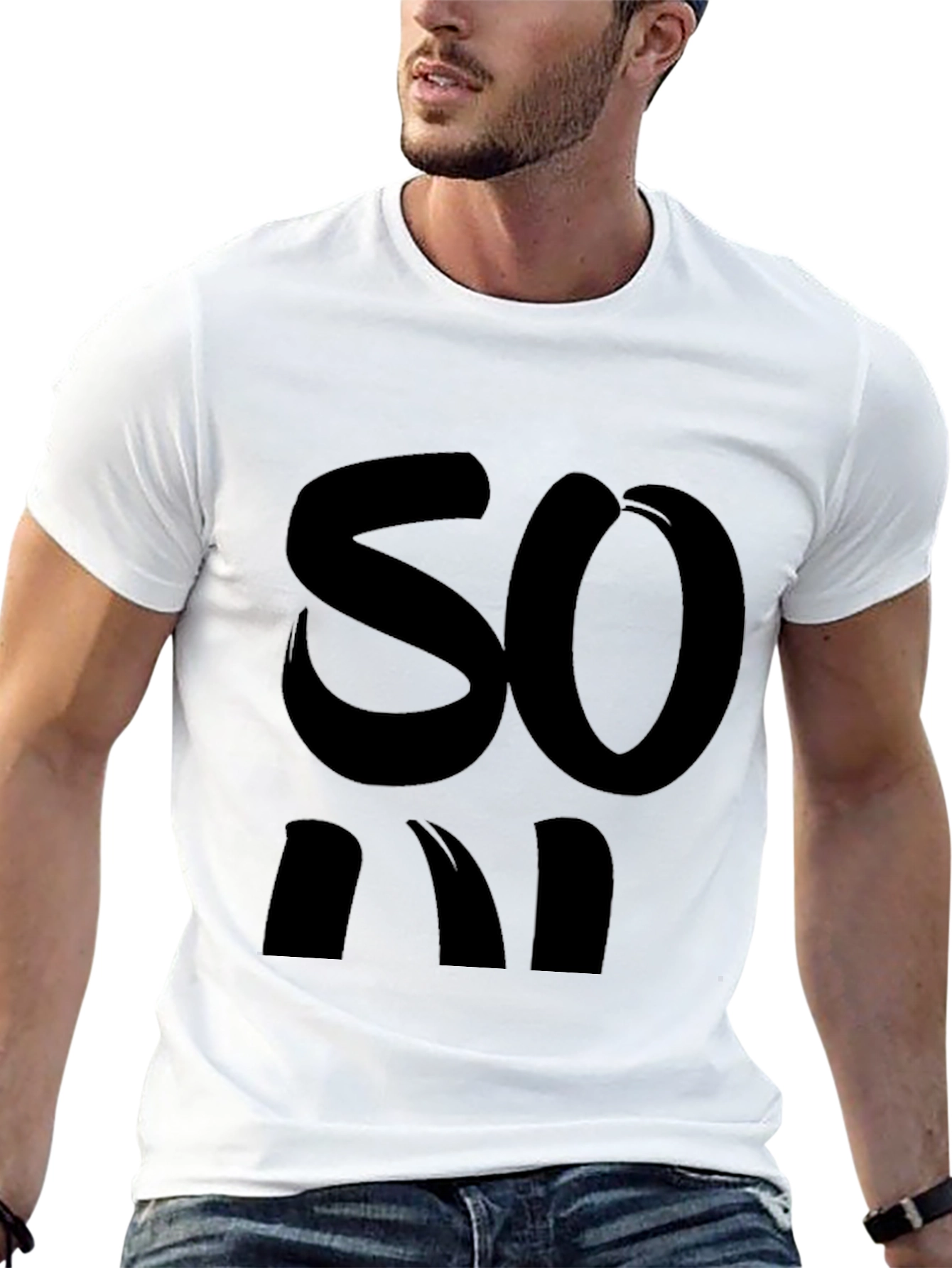 Bold Statement Tee - Black Cotton Blend Casual Wear